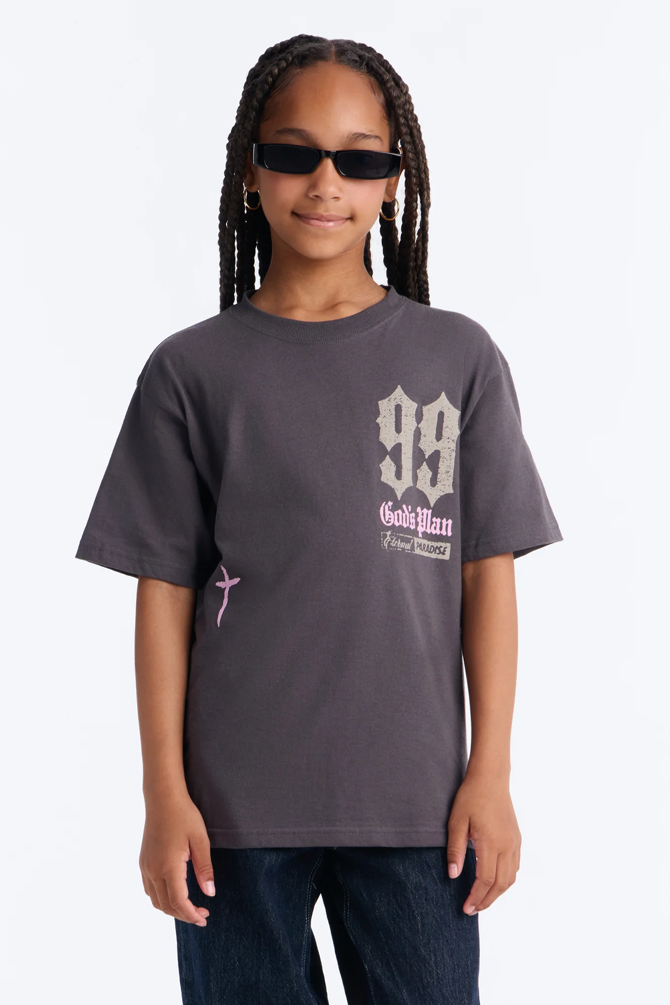 Mini Eternal Paradise God's Plan Short Sleeve Tee - Charcoal - Image 2