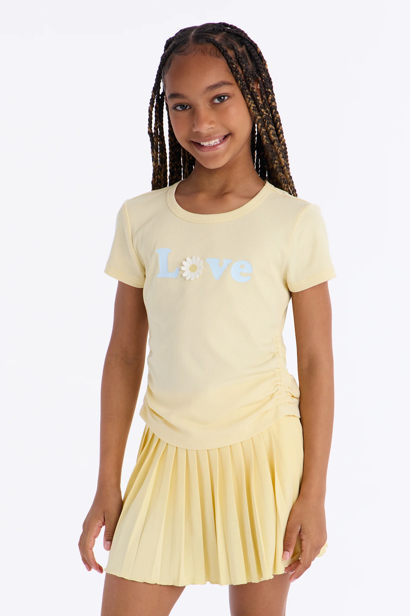 Mini Everlasting Love Pleated Skort Set - Yellow