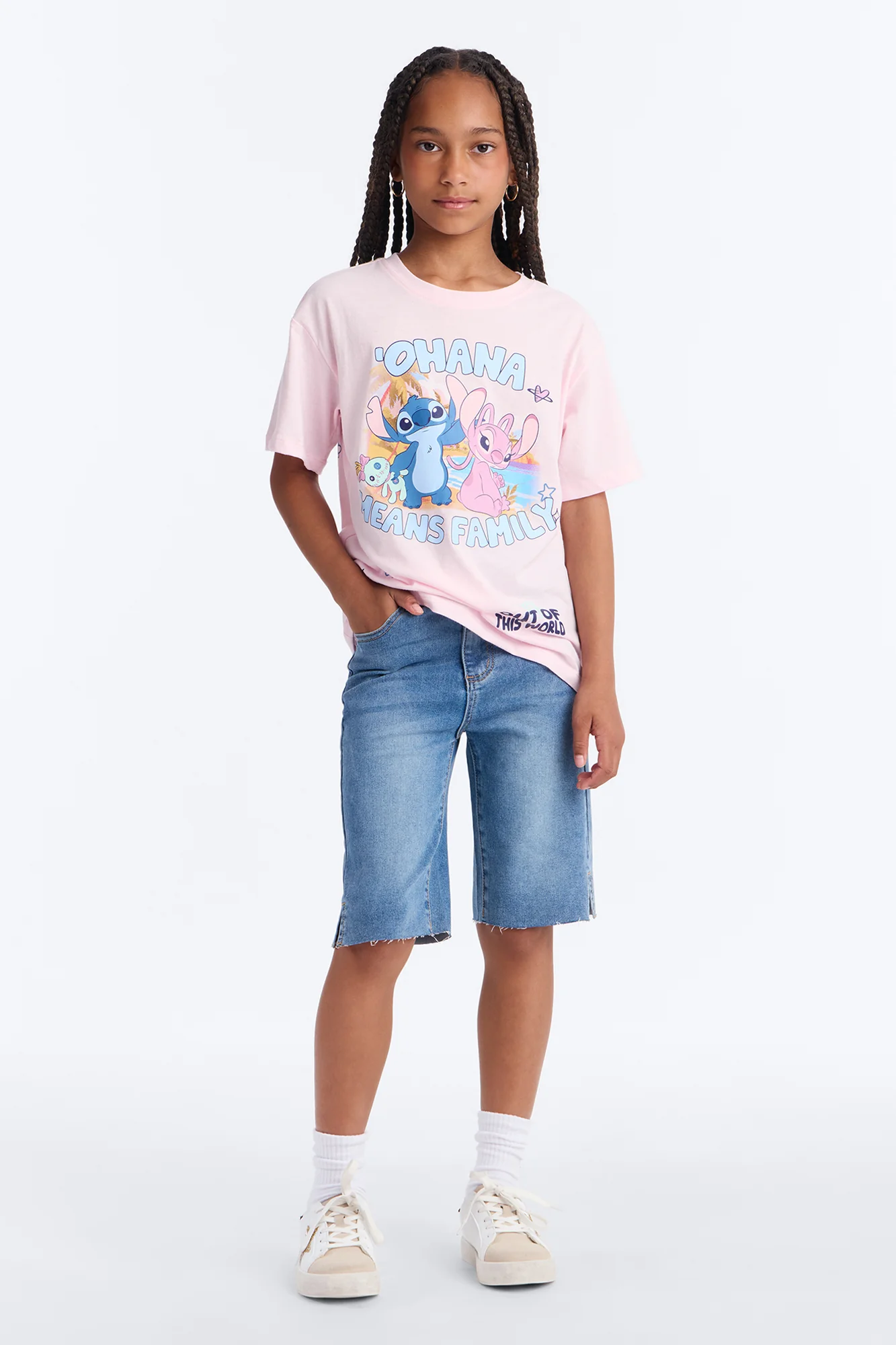 Mini Everything's Good Super Stretch Denim Bermudas - Medium Blue Wash - Image 2