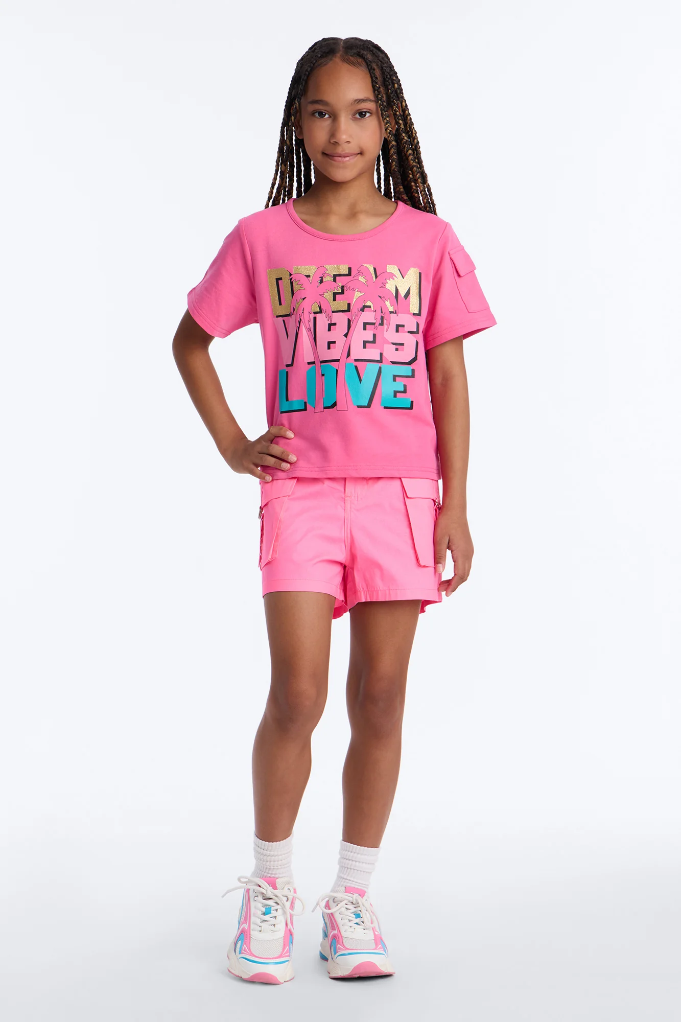 Mini Ezra Poplin Shorts - Pink - Image 2