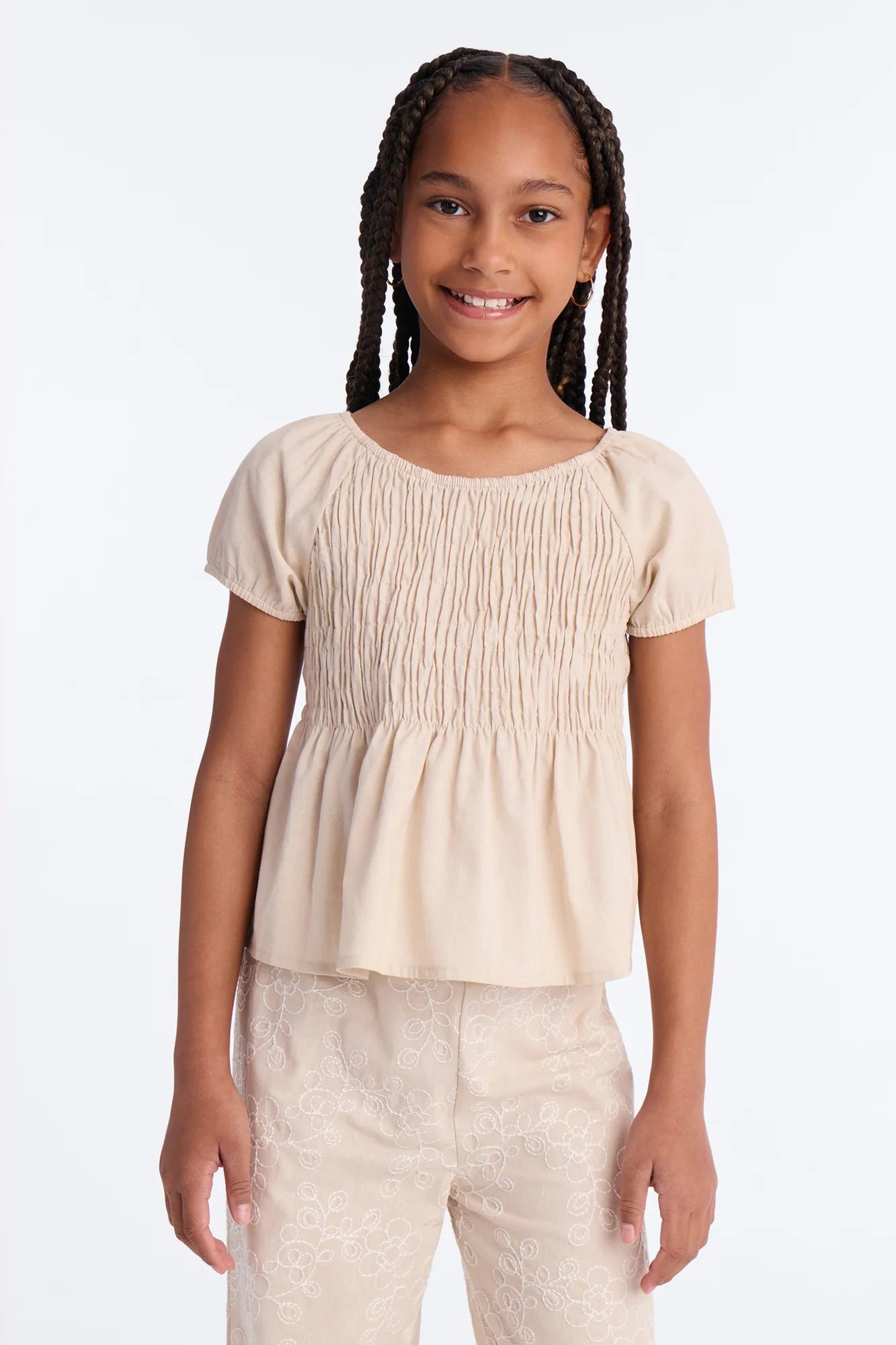 Mini Figure It Out Wide Leg Pant Set - Stone - Image 2