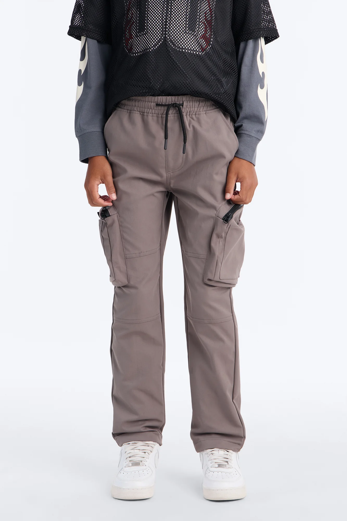 Mini Finn Tech Twill Cargo Pants - Dark Grey