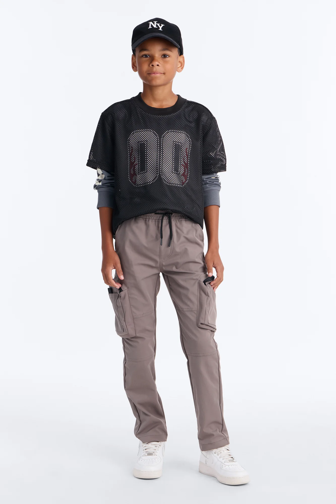 Mini Finn Tech Twill Cargo Pants - Dark Grey - Image 4
