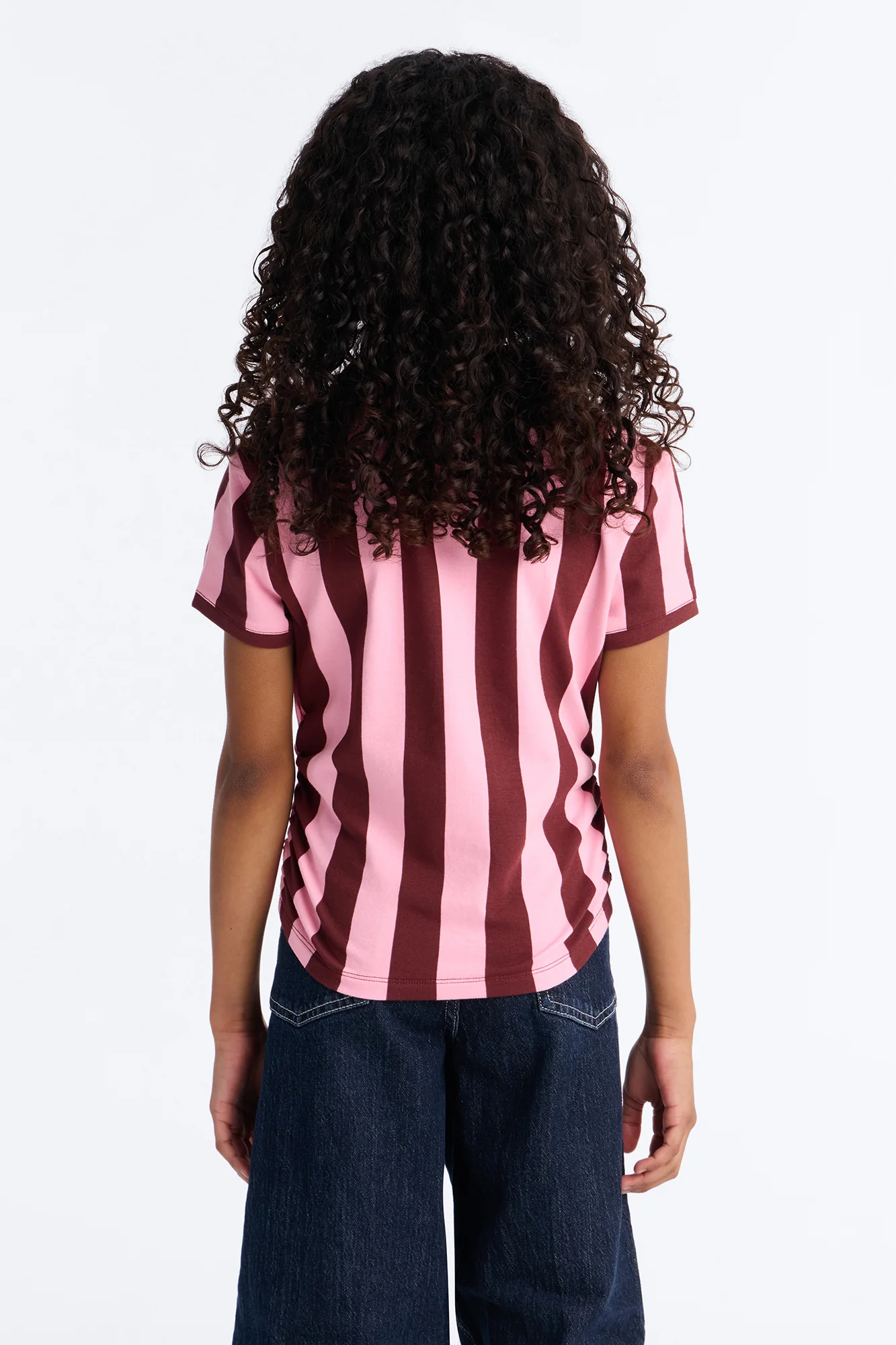 Mini First Pick Striped Short Sleeve Top - Burgundy/combo - Image 4