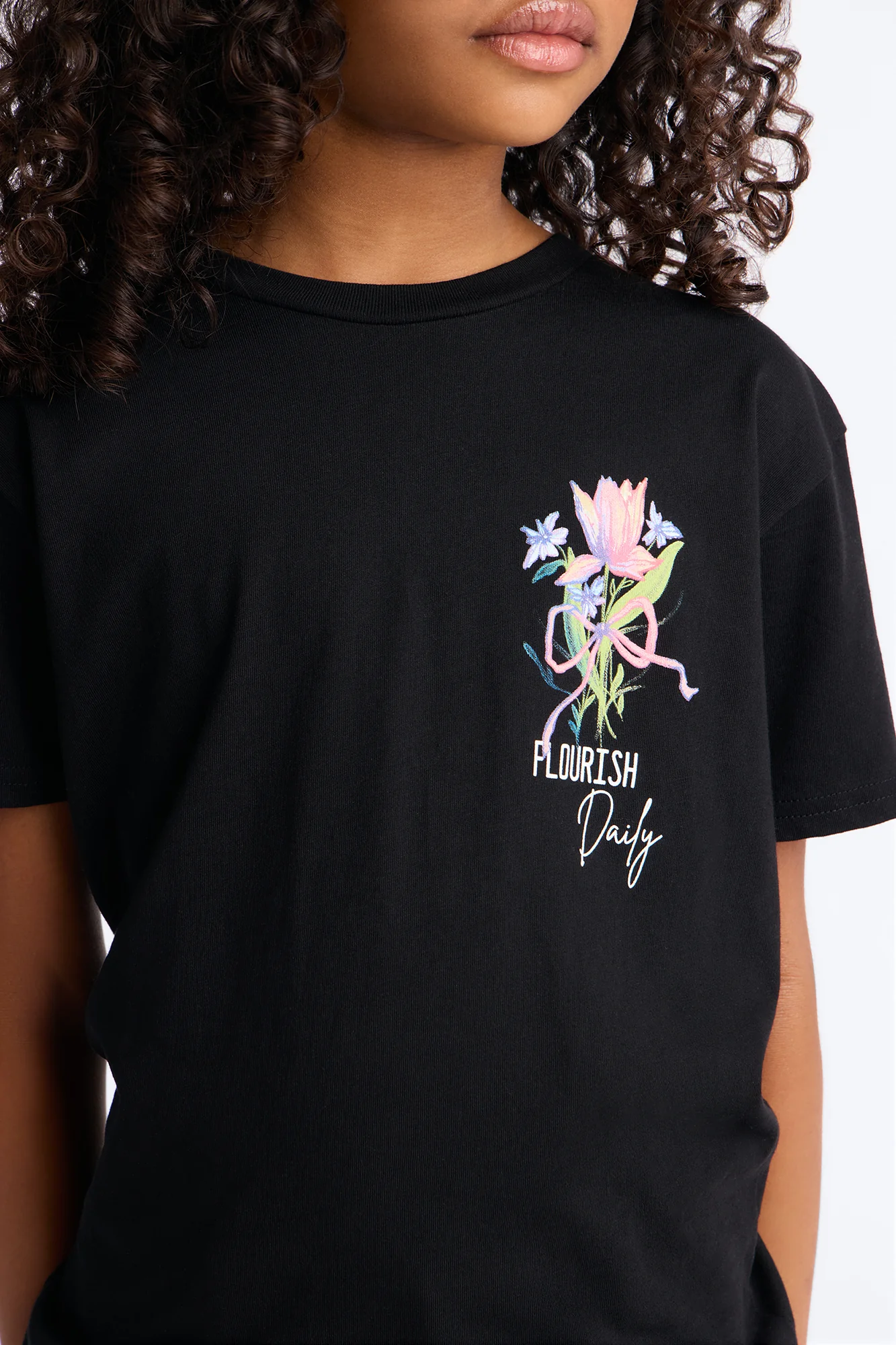 Mini Flourish Short Sleeve Tee - Black - Image 4