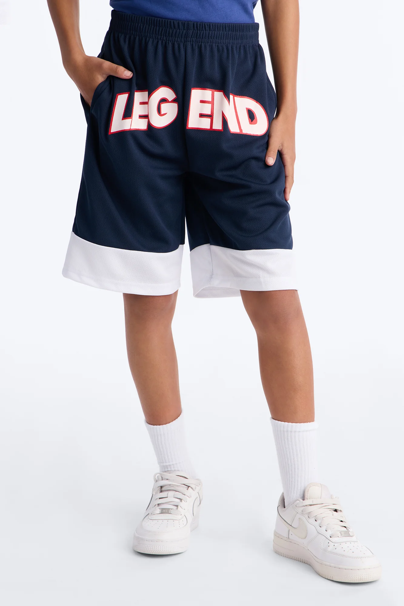 Mini Forever A Legend Mesh Shorts - Navy