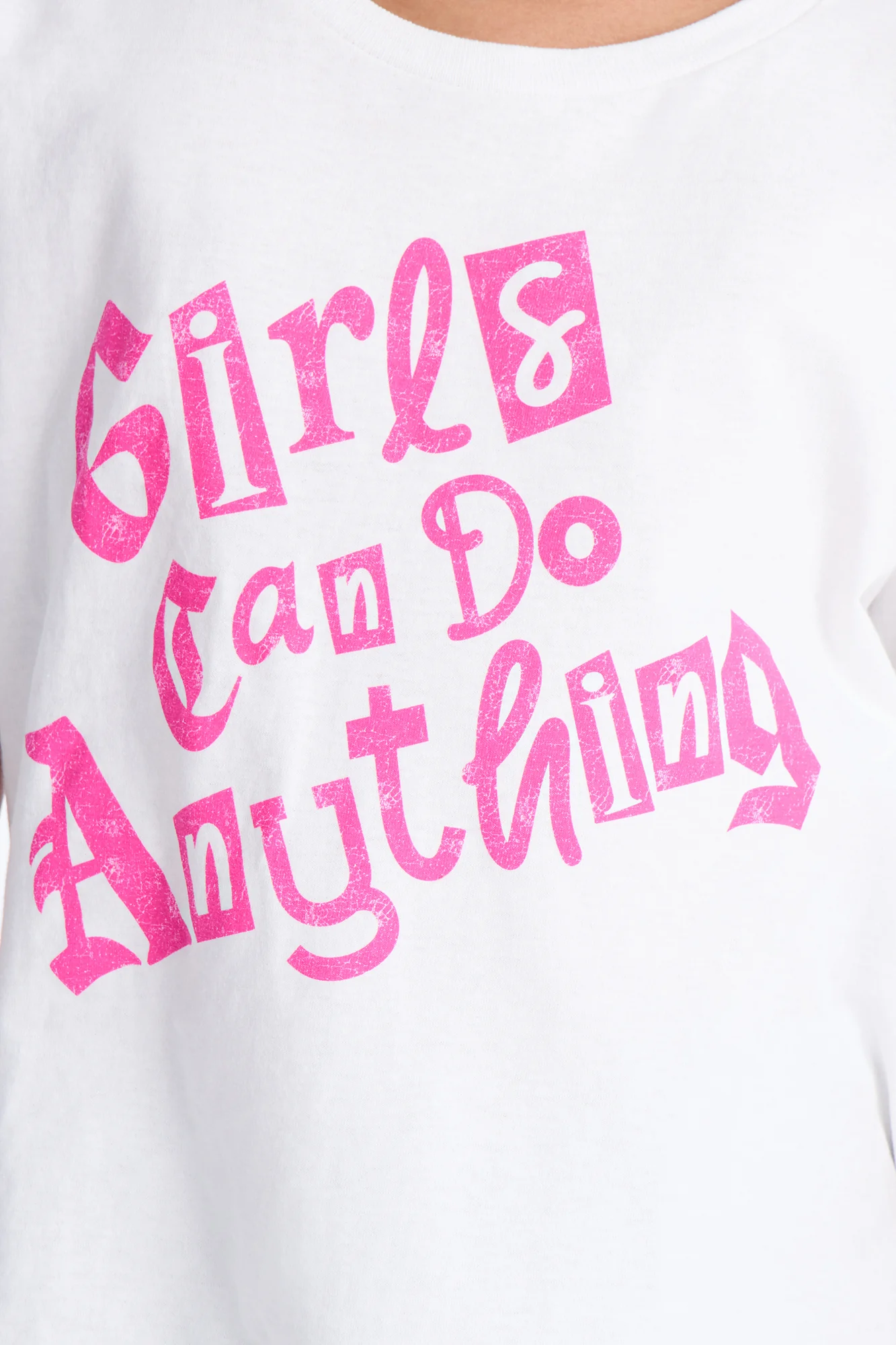 Mini Girls Can Do Anything Short Sleeve Tee - White - Image 3