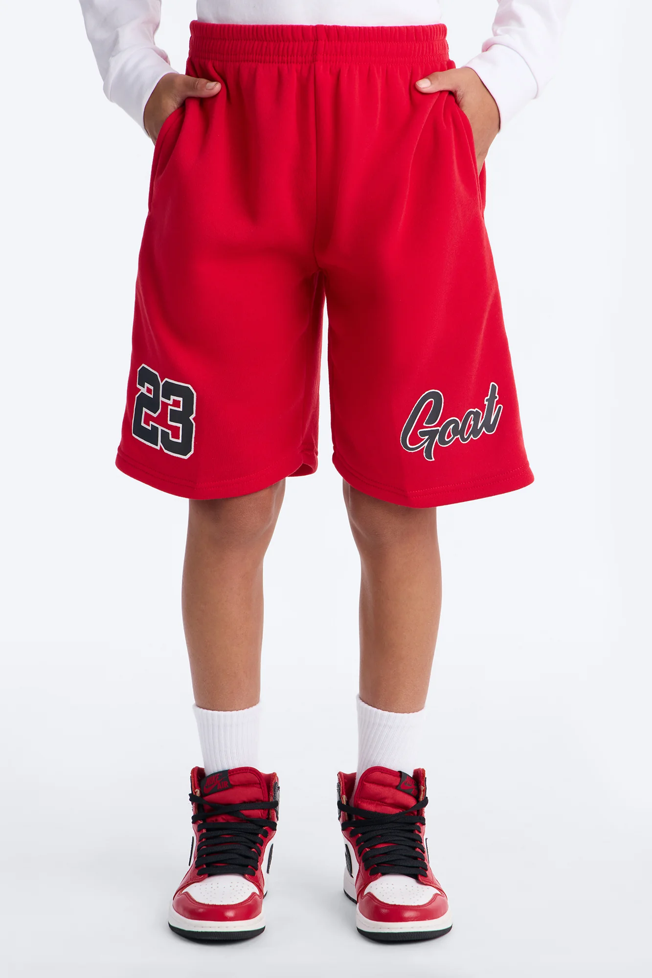 Mini GOAT 23 Fleece Shorts - Red