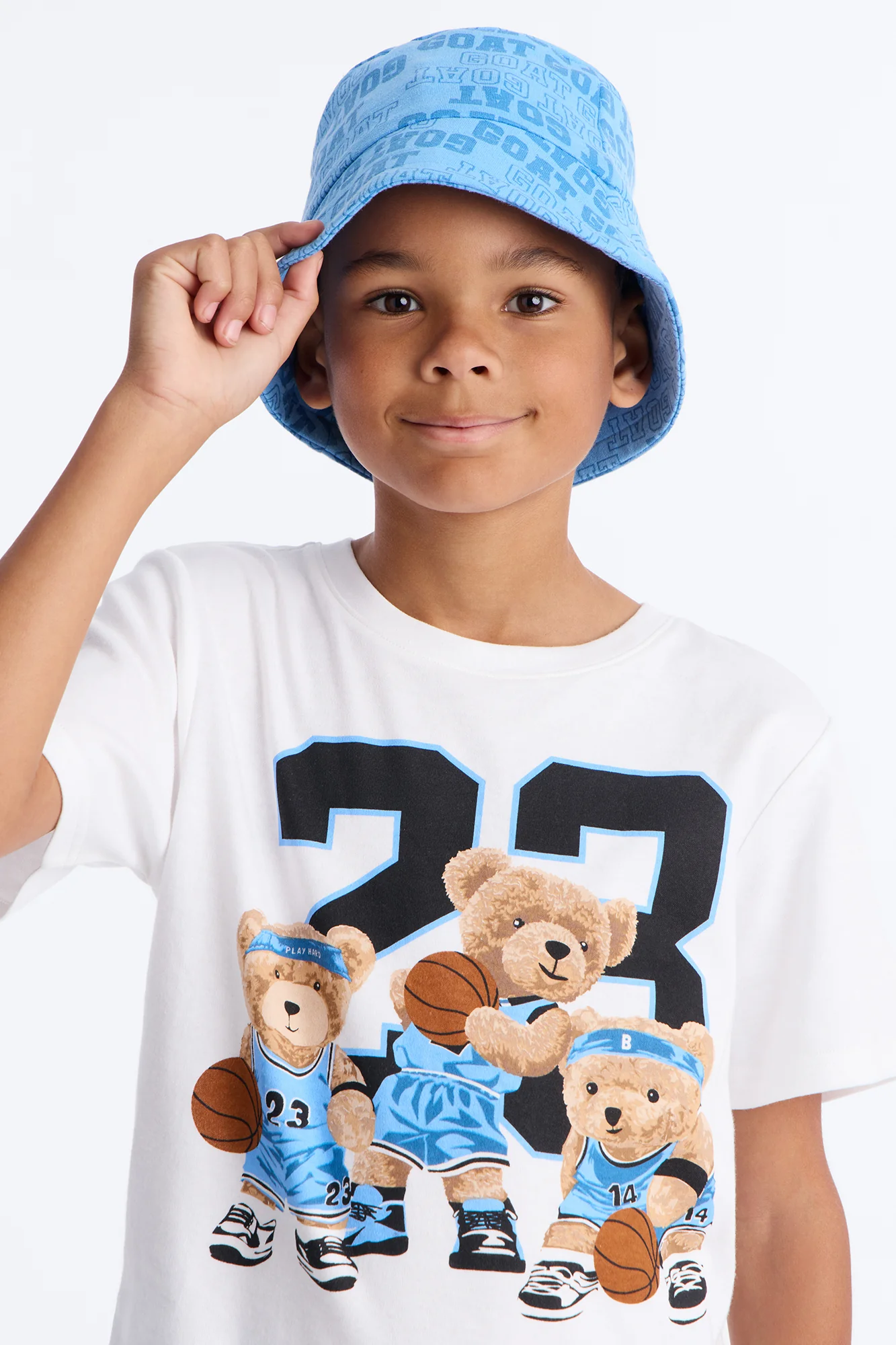 Mini GOAT 23 Short Set With Bucket Hat - White/combo - Image 3
