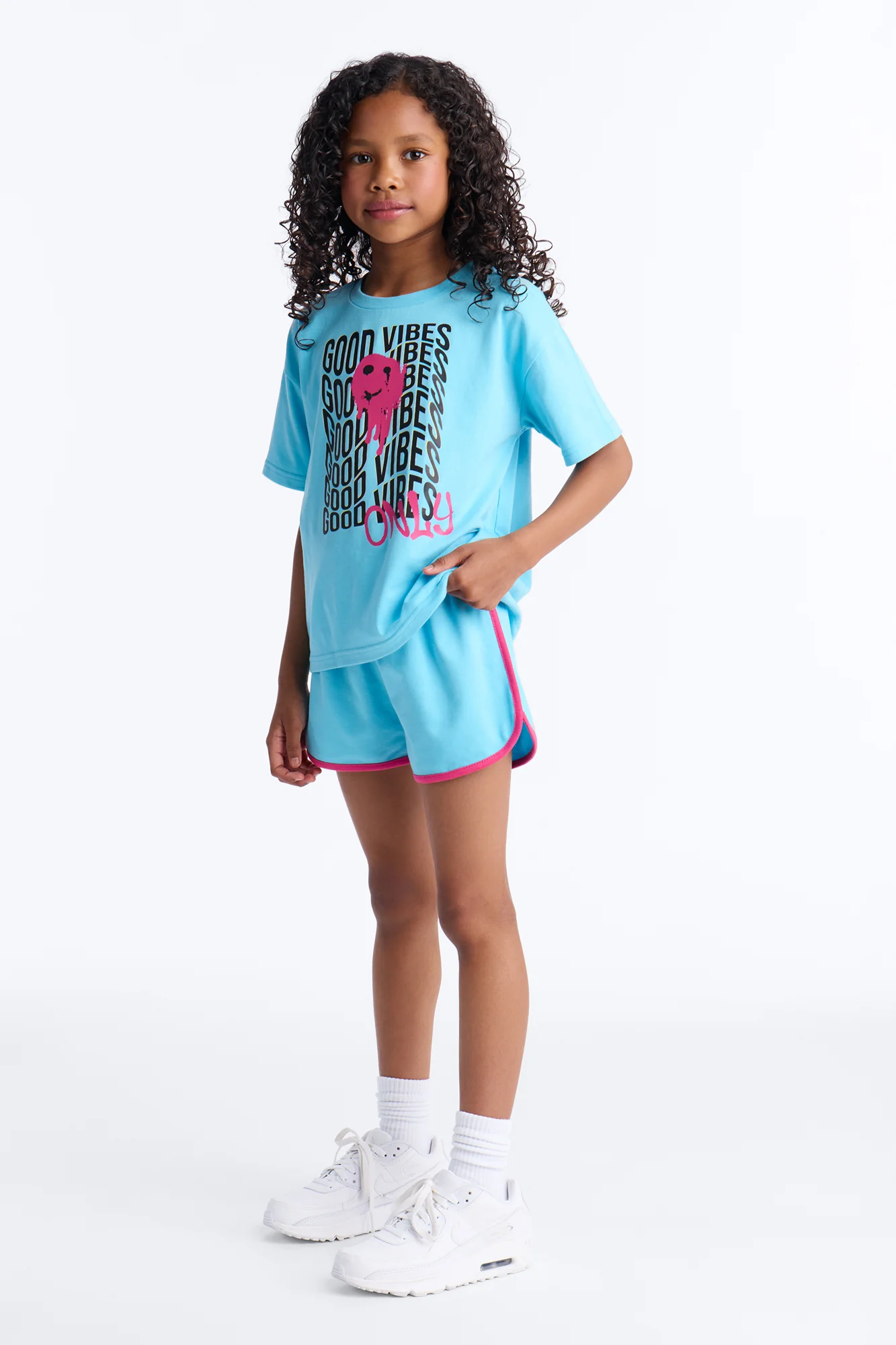Mini Good Vibes For Life Short Set - Blue - Image 2
