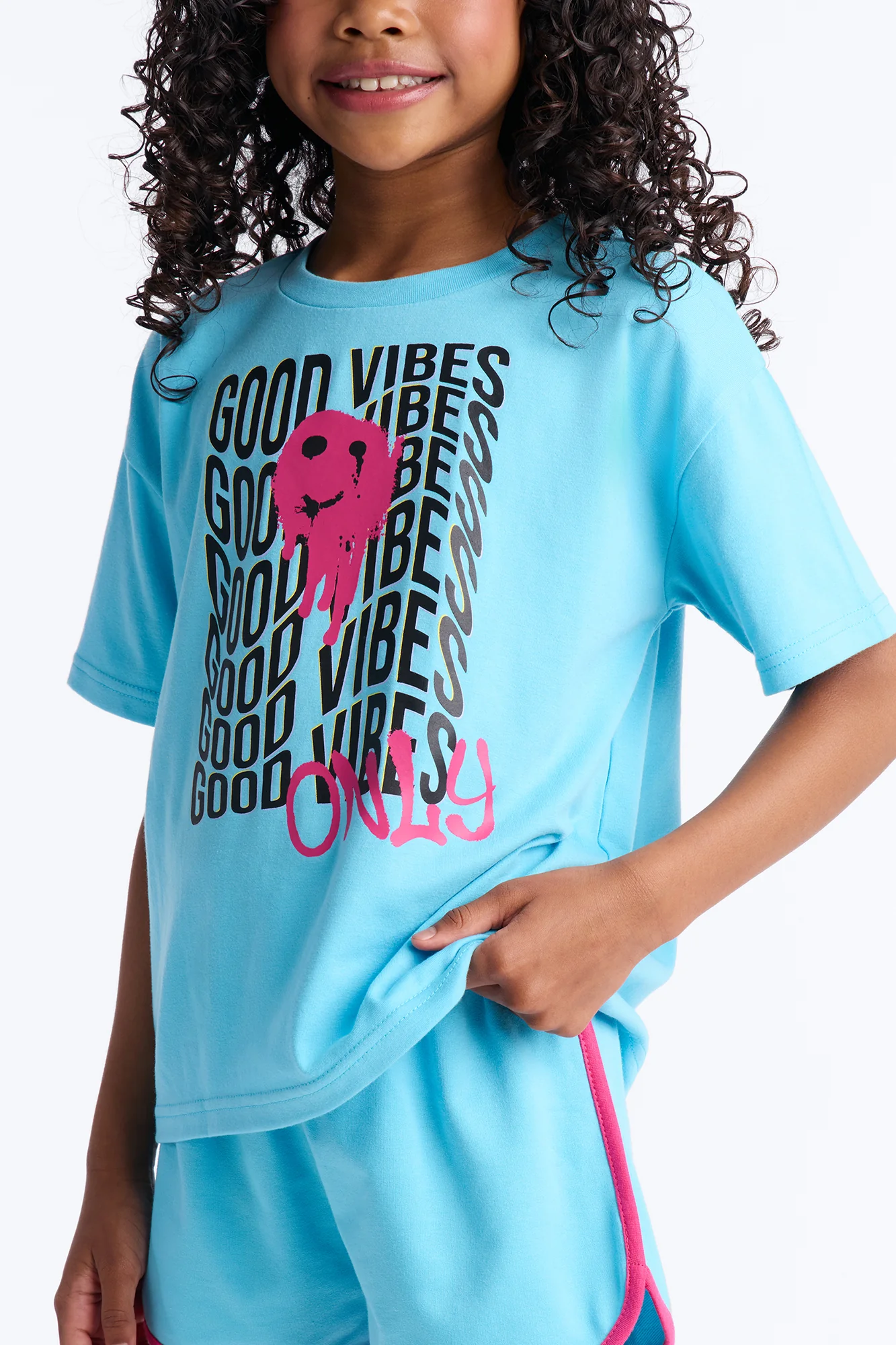 Mini Good Vibes For Life Short Set - Blue - Image 3