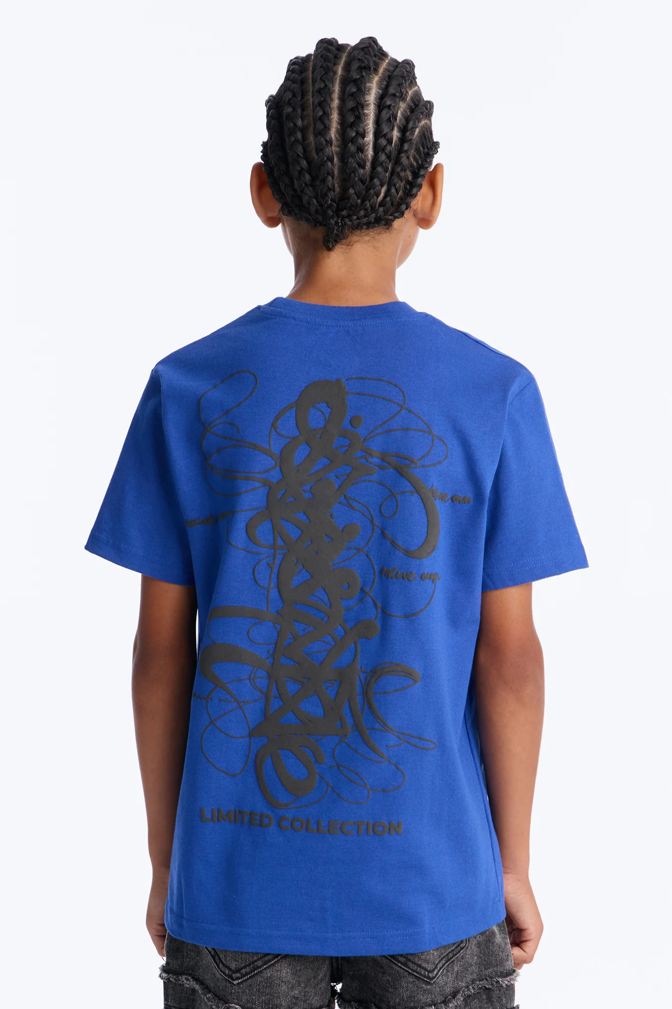 Mini Greatest Graffiti Short Sleeve Front/Back Tee - Royal - Image 4