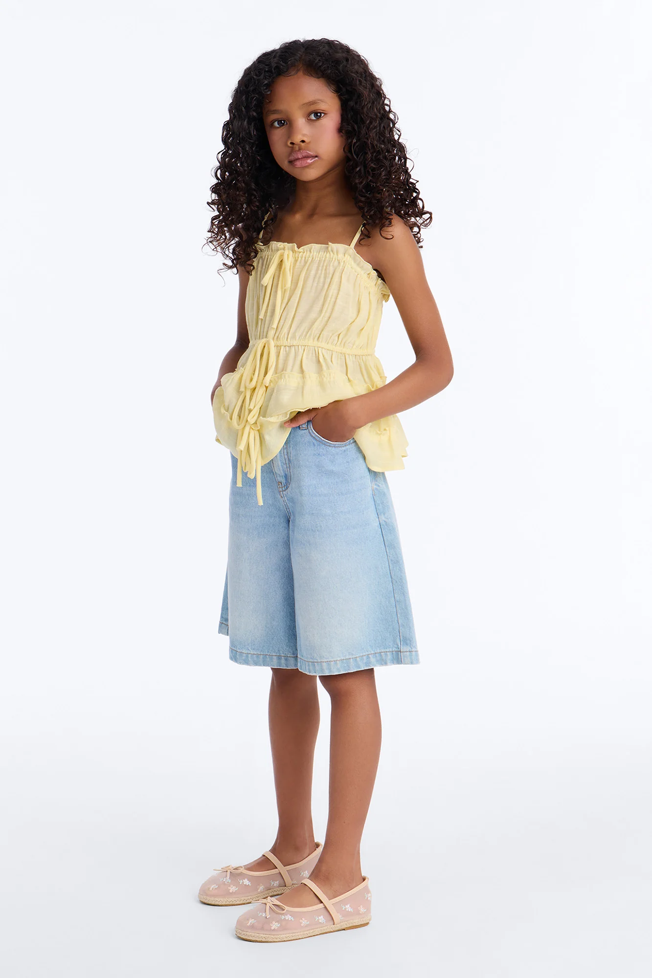 Mini Griselda Babydoll Top - Yellow - Image 2