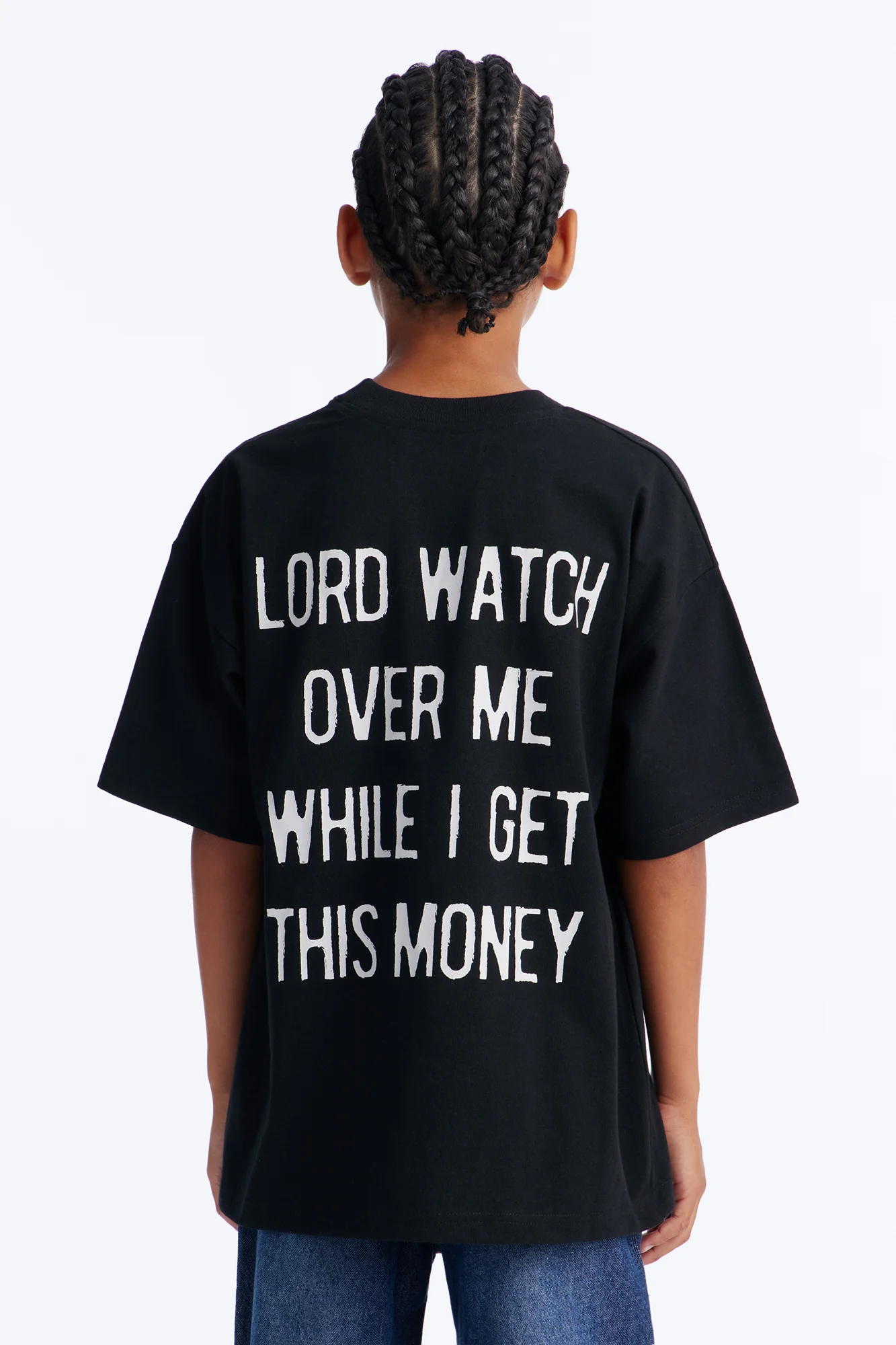 Mini Have Mercy Glitter Print Short Sleeve Tee - Black - Image 3
