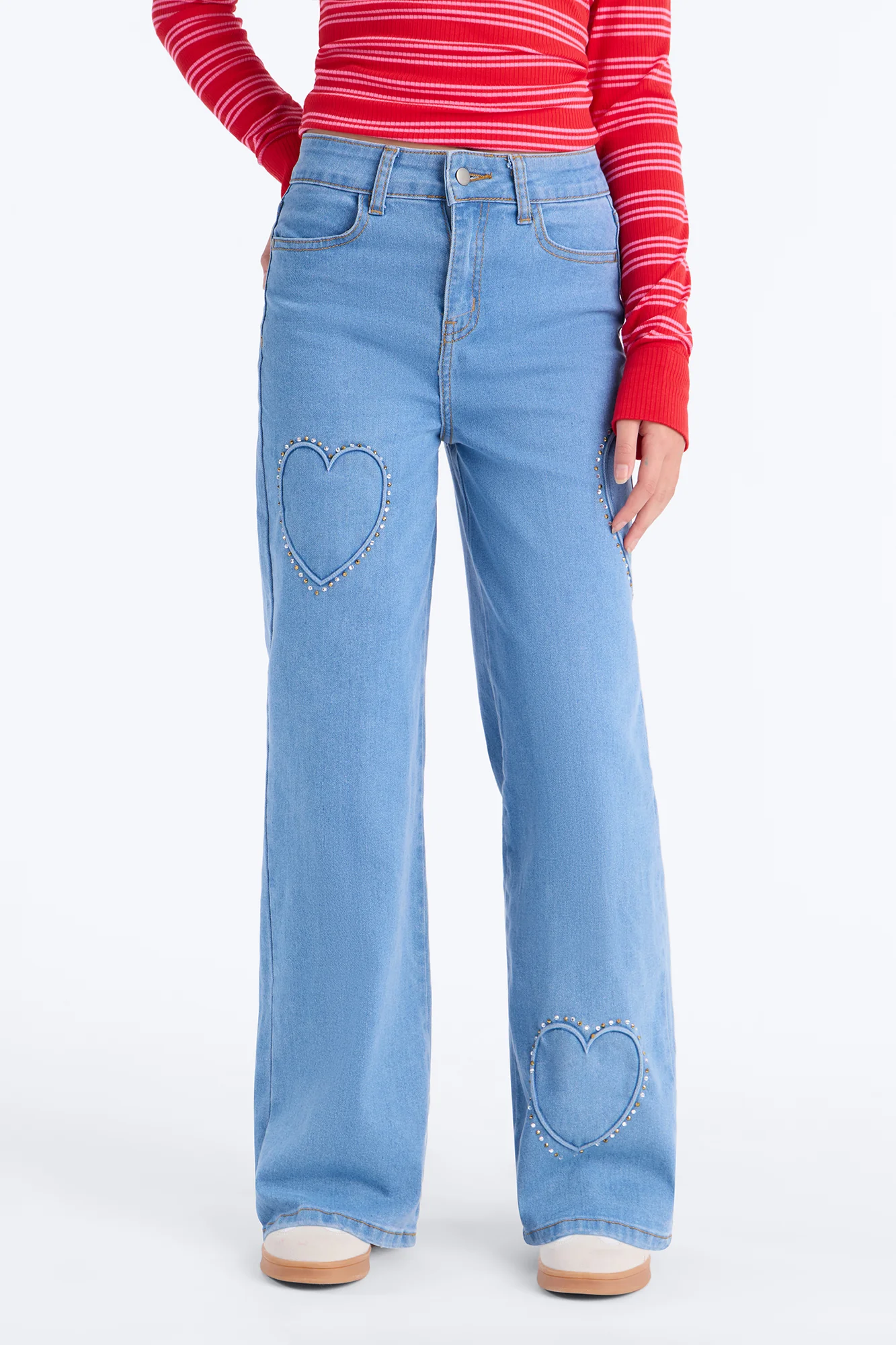 Mini Heart Of Mind Wide Leg Jeans - Medium Wash - Image 2
