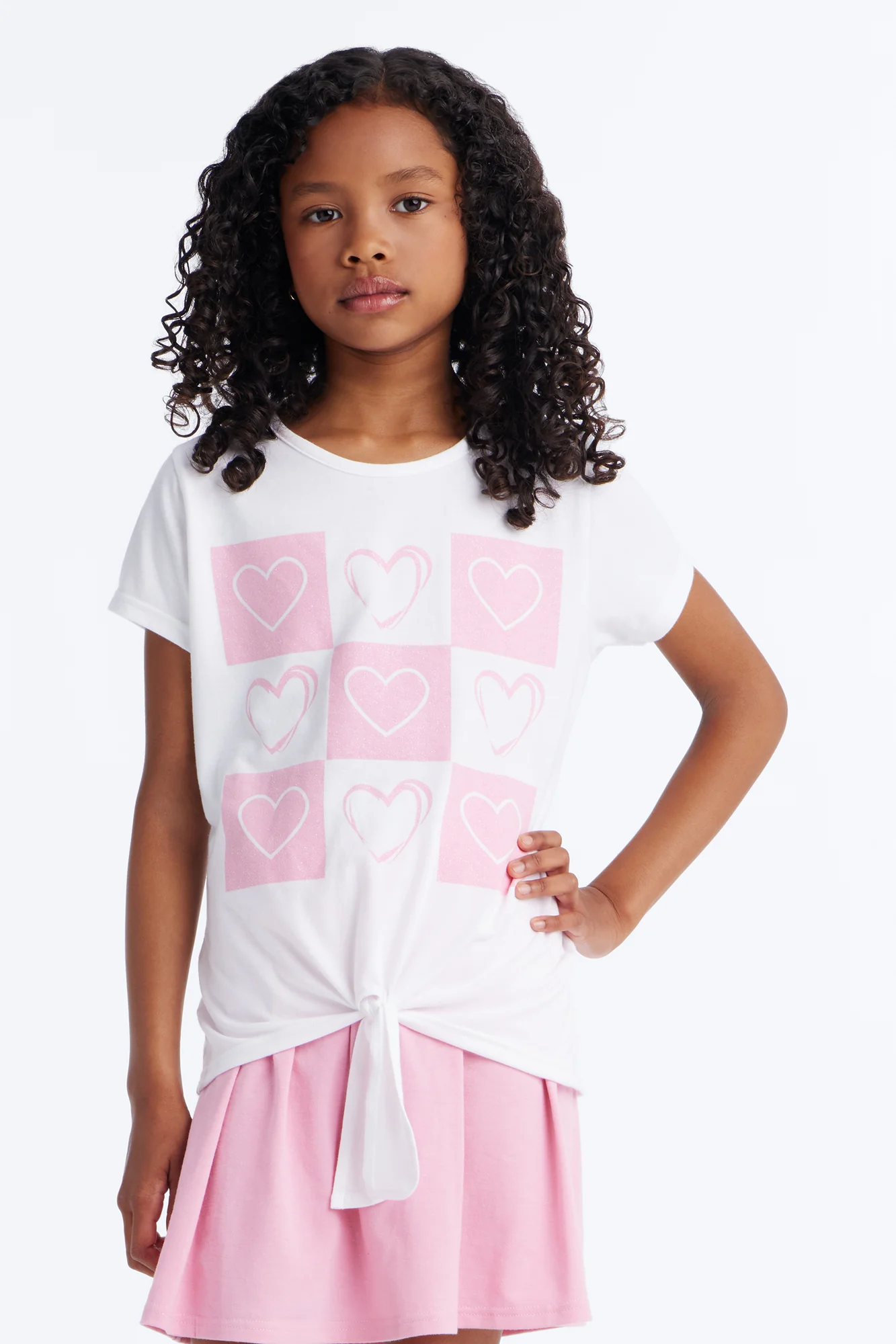 Mini Heart So Full Skort Set - White/Pink - Image 2