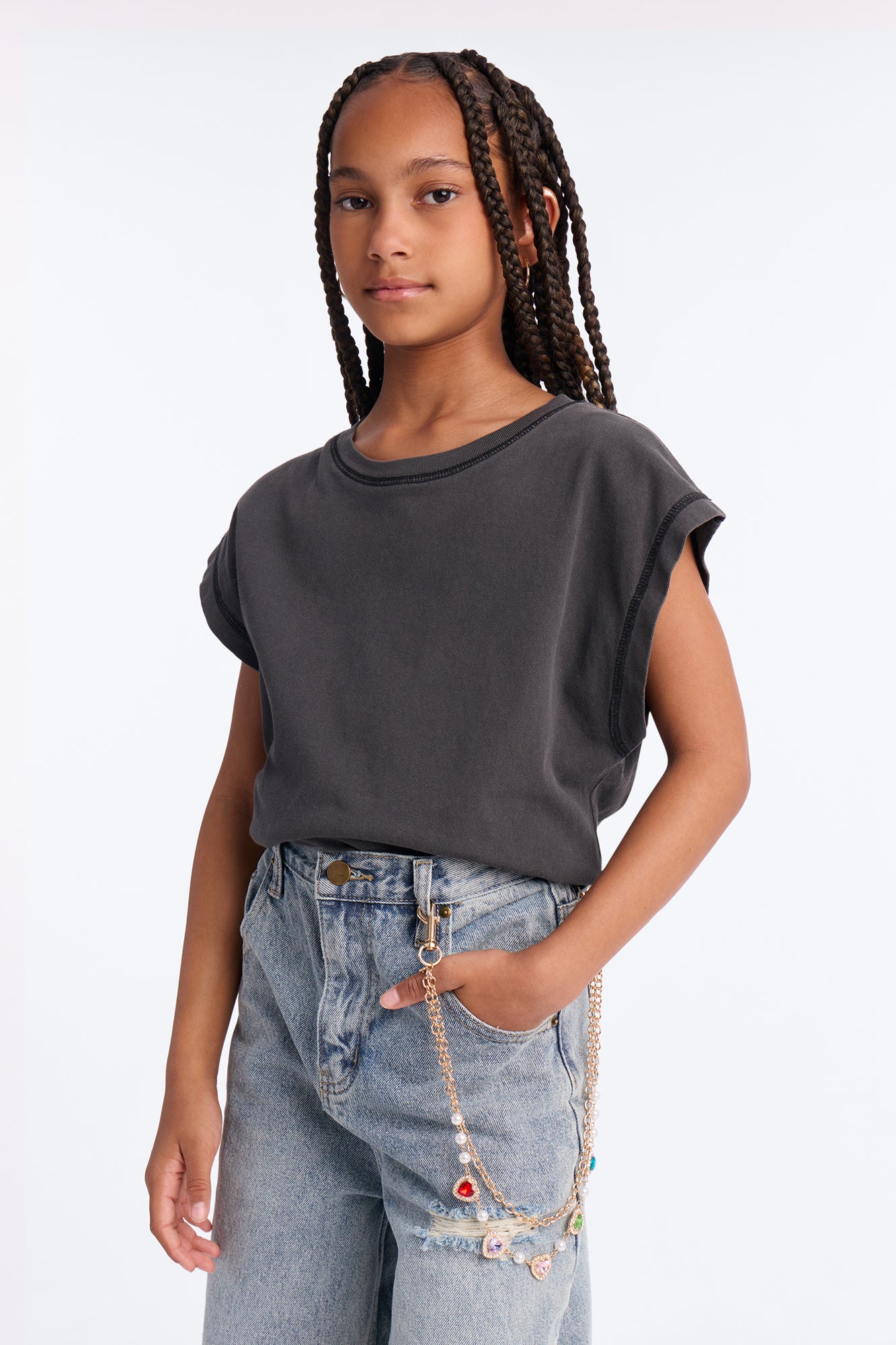 Mini Heart To Heart Layered Pant Chain - Gold - Image 2