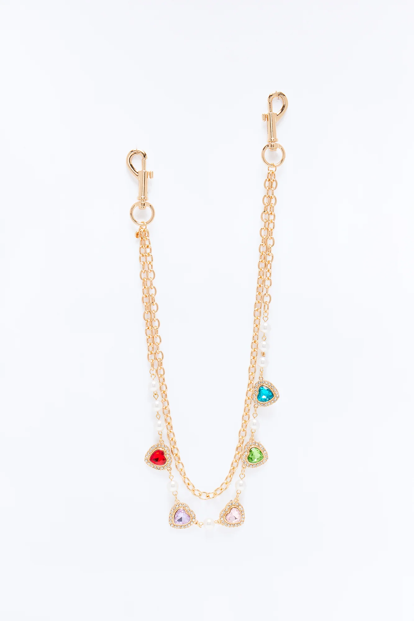 Mini Heart To Heart Layered Pant Chain - Gold - Image 3