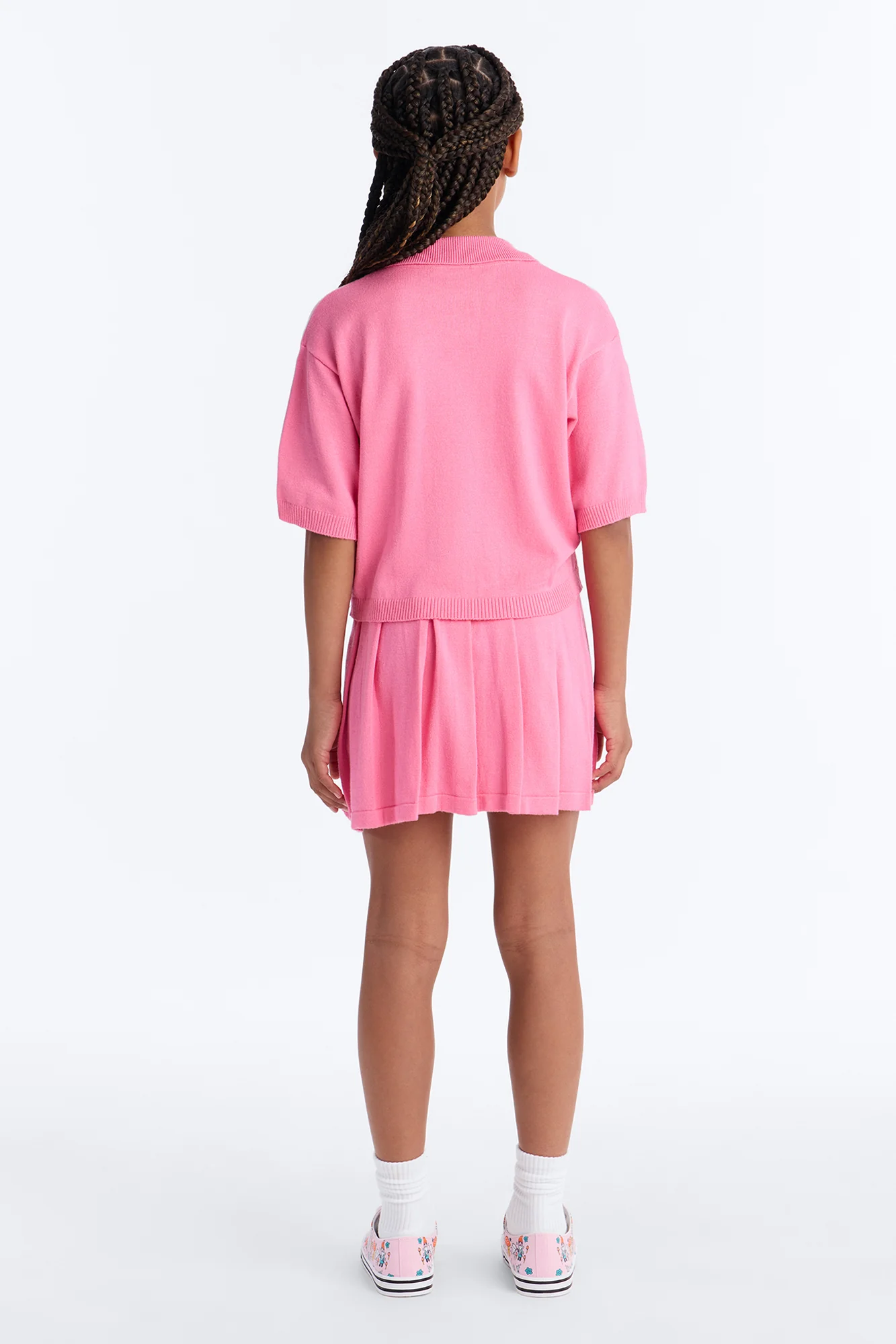 Mini Heartbeats In Harmony Pleated Mini Skirt Set - Pink - Image 4