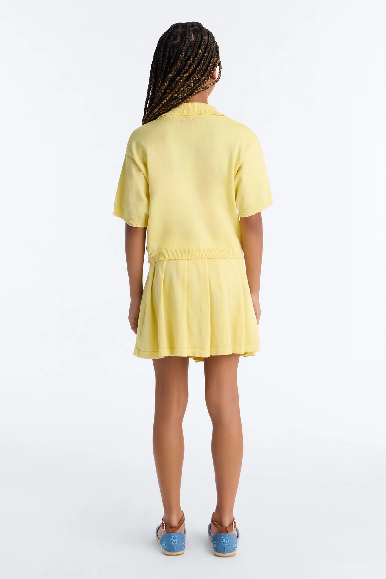 Mini Heartbeats In Harmony Pleated Mini Skirt Set - Yellow - Image 4