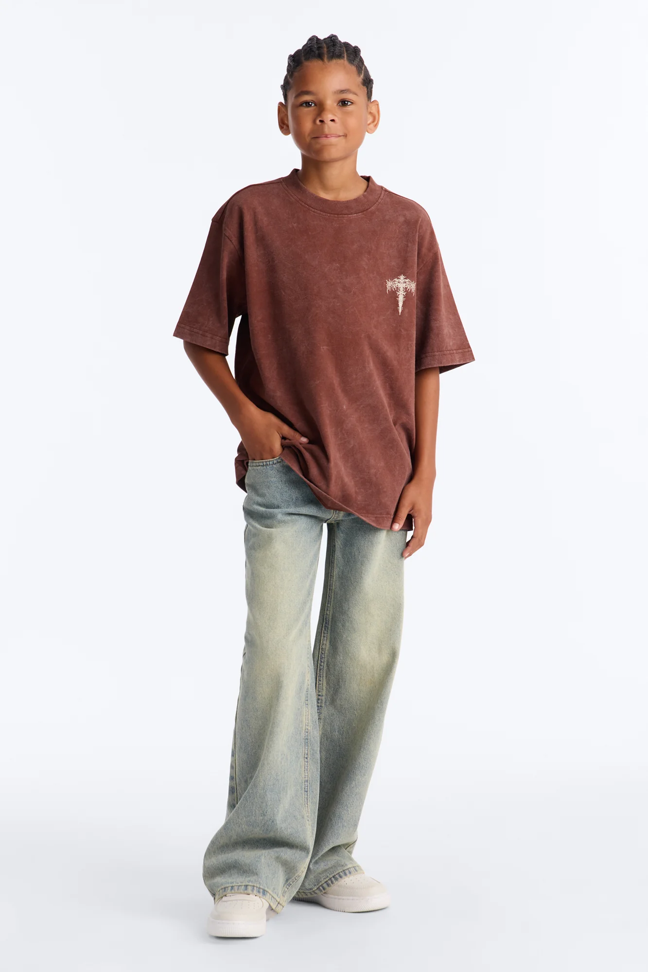 Mini Heavenly Short Sleeve Front/Back Tee - Brown - Image 2