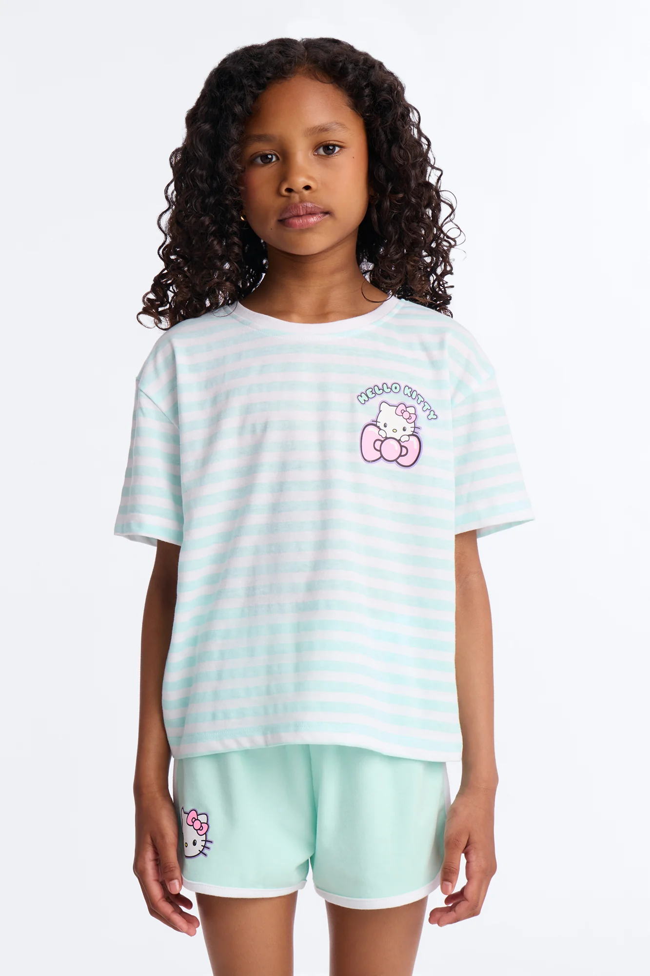 Mini Hello Kitty Sassy Stripes Short Set - Mint/combo - Image 2