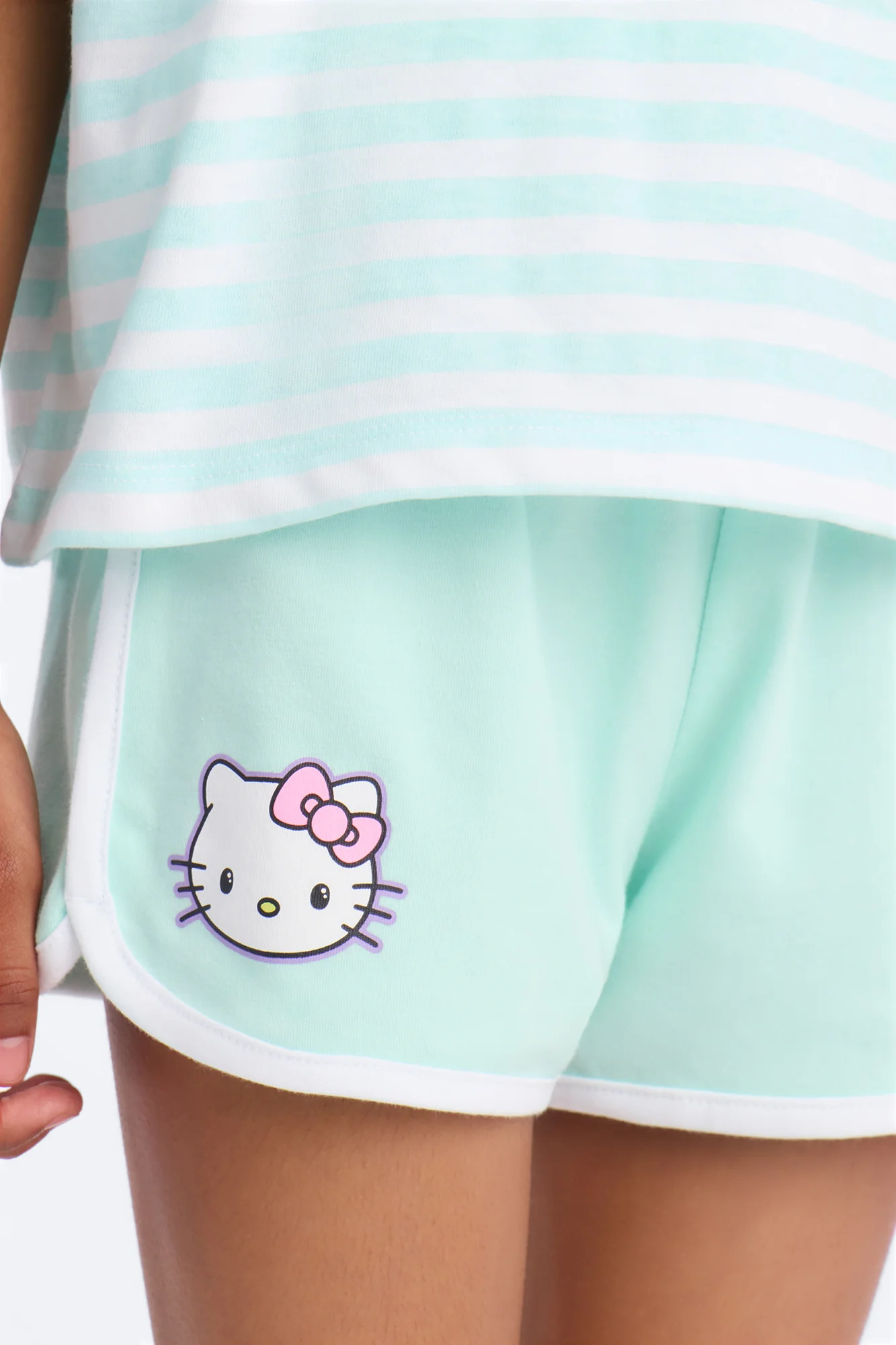 Mini Hello Kitty Sassy Stripes Short Set - Mint/combo - Image 3