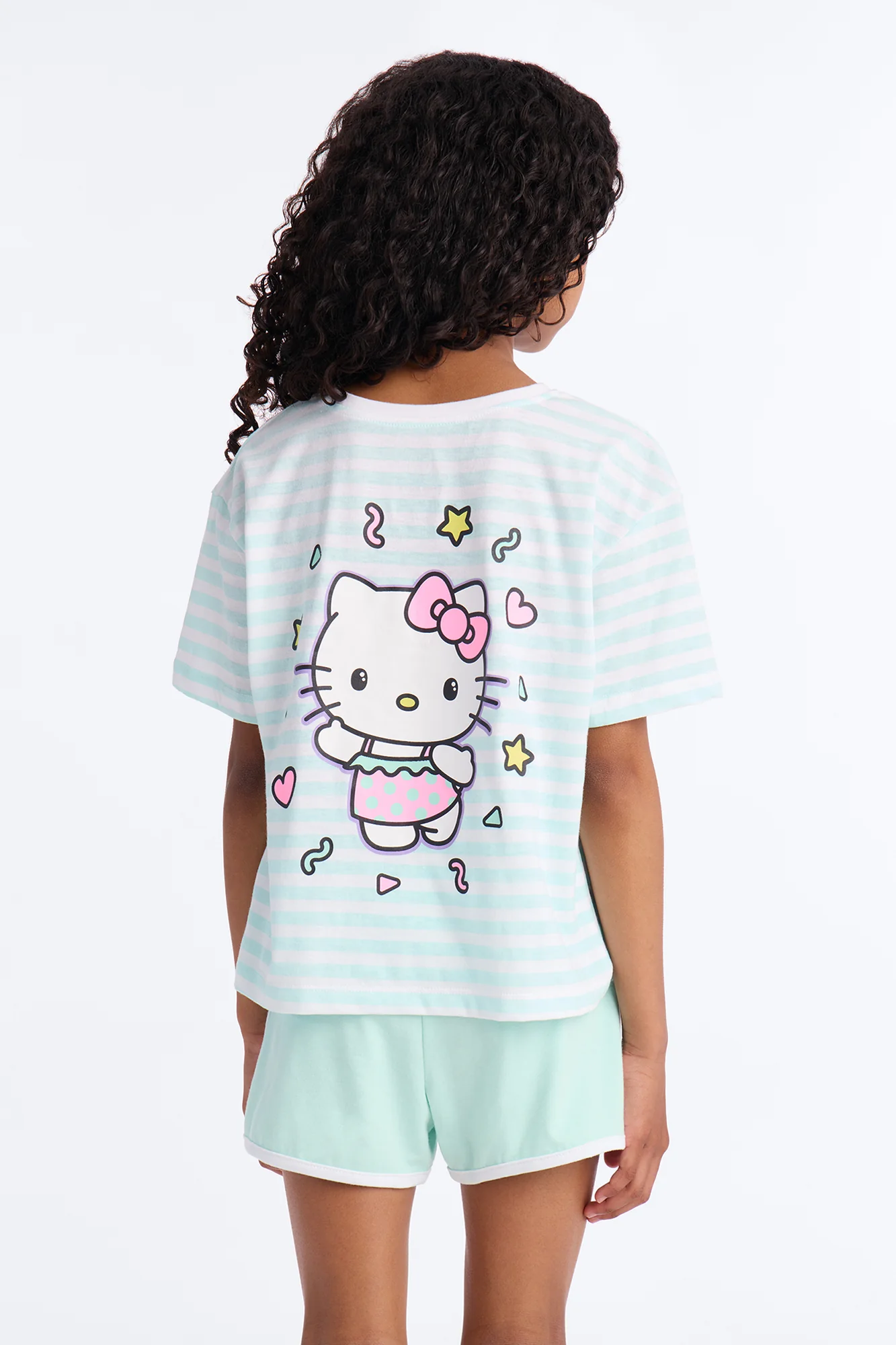 Mini Hello Kitty Sassy Stripes Short Set - Mint/combo - Image 4