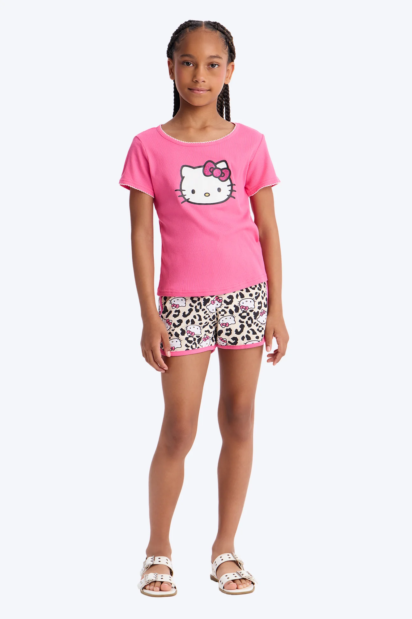 Mini Hello Kitty Shining Bright Short Set - Hot Pink/combo