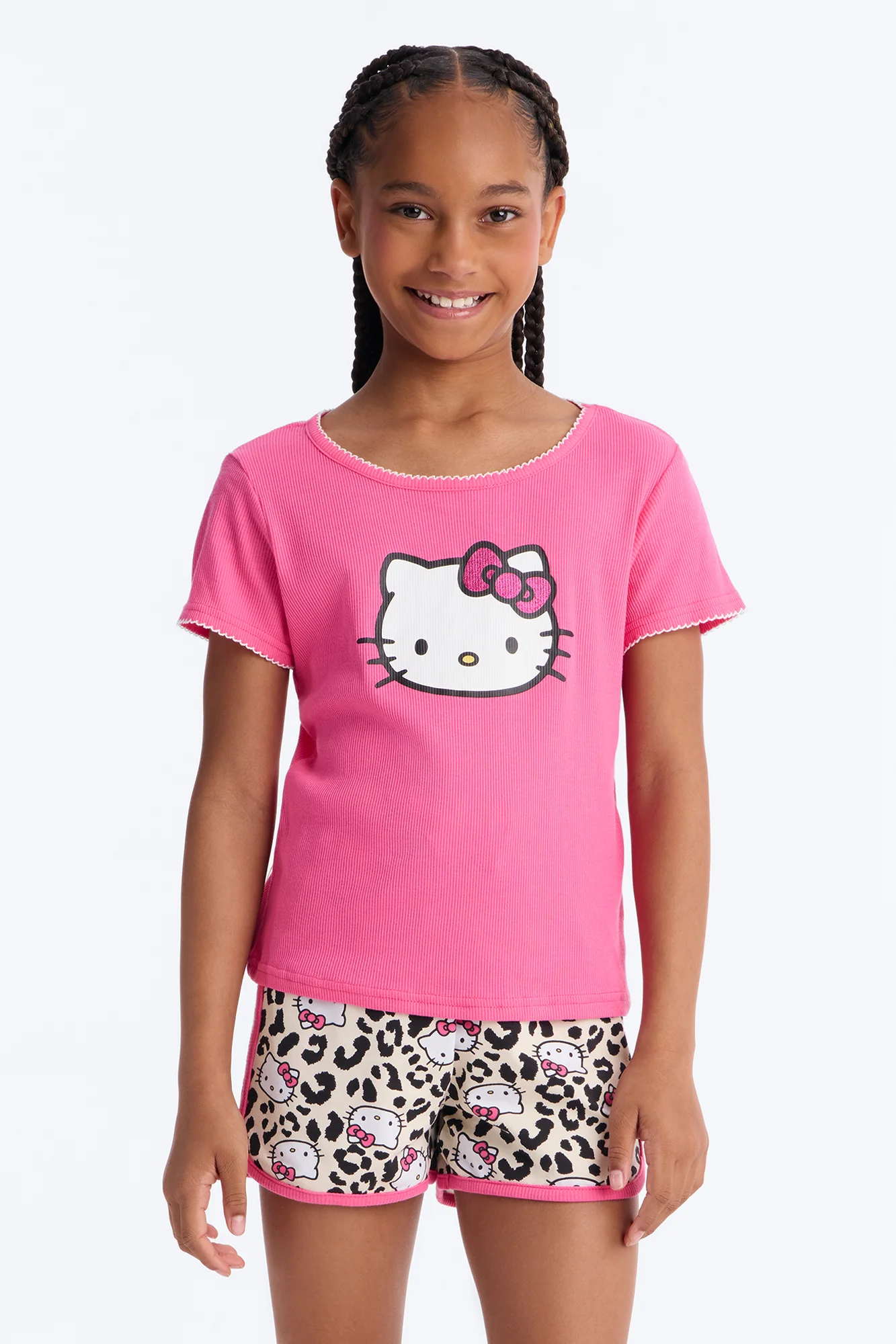 Mini Hello Kitty Shining Bright Short Set - Hot Pink/combo - Image 2