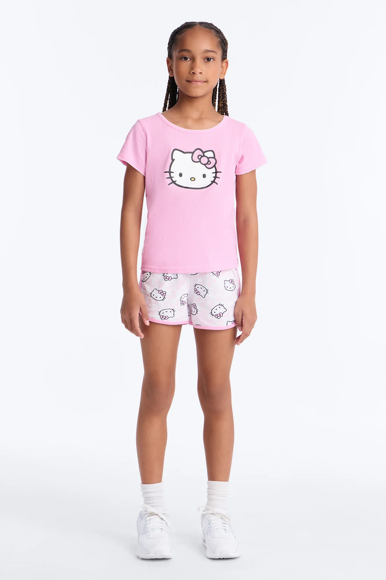Mini Hello Kitty Stay Cute Short Set - Pink/combo