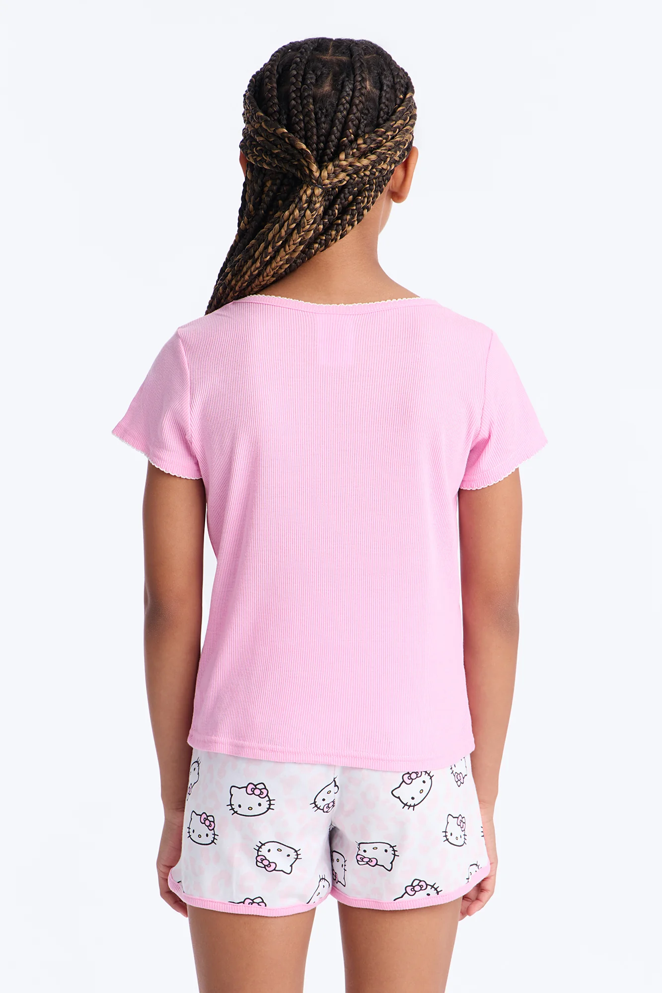 Mini Hello Kitty Stay Cute Short Set - Pink/combo - Image 3