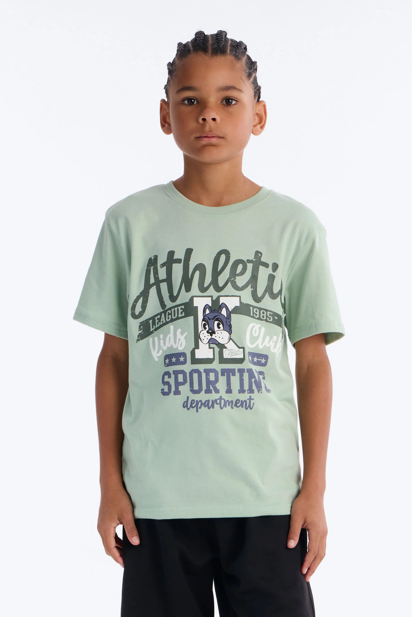Mini He's An Athlete Short Set - Green/combo