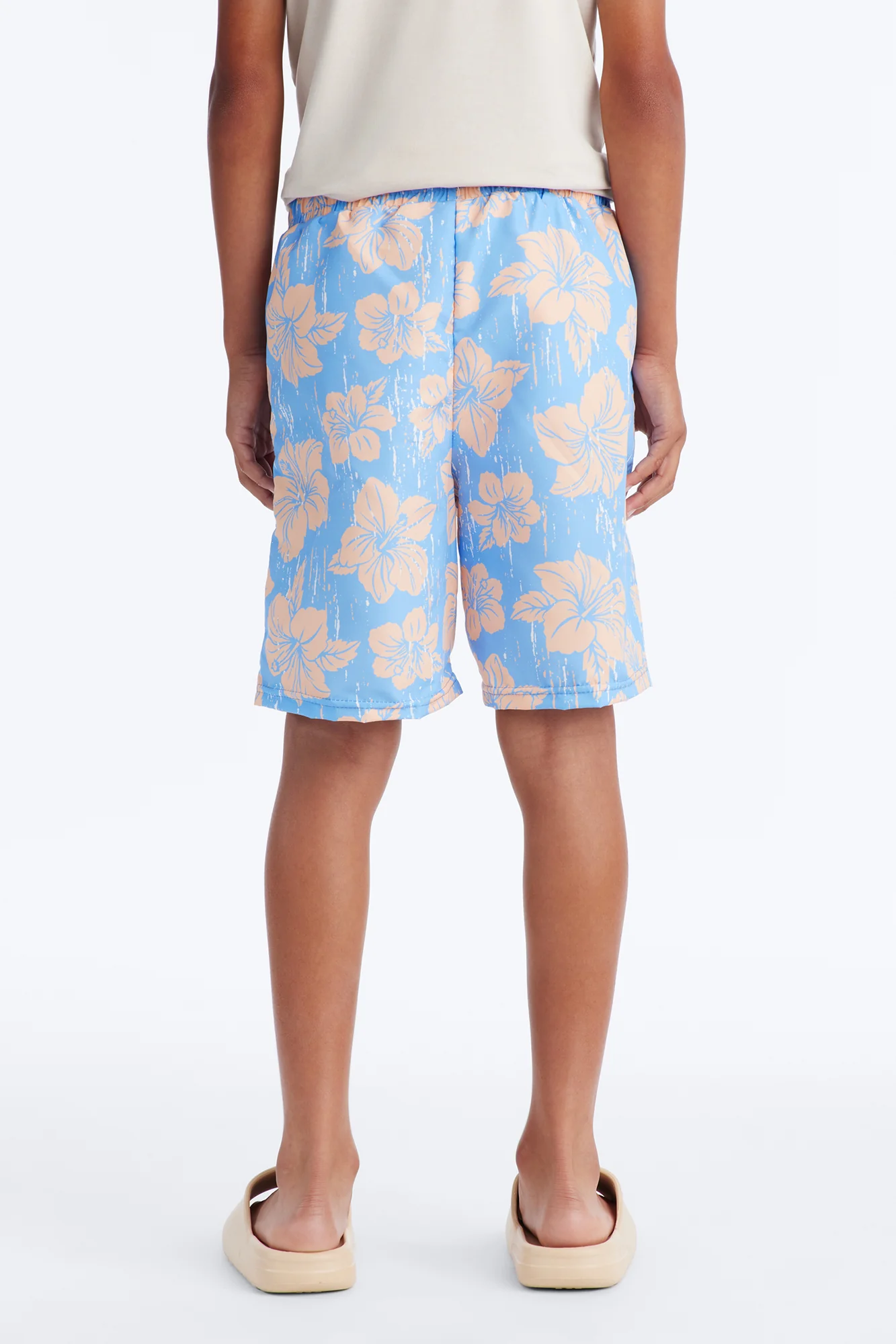 Mini Hibiscus Vibes Swim Trunk - Light Blue - Image 3
