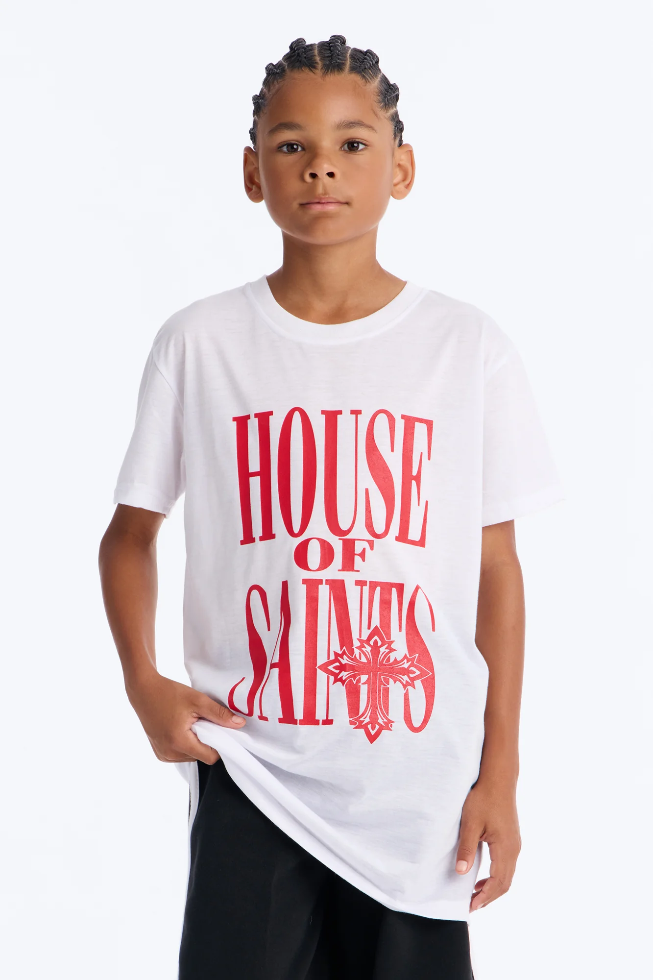Mini House Of Saints Short Set - White/Black - Image 2