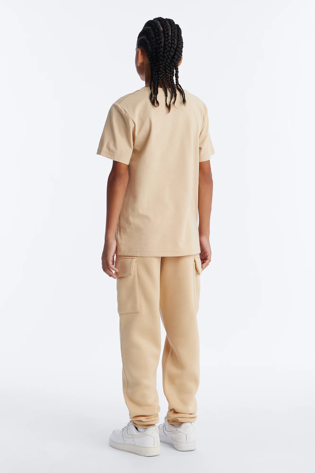 Mini Hustle Hard Cargo Jogger Pant Set - Mocha - Image 4