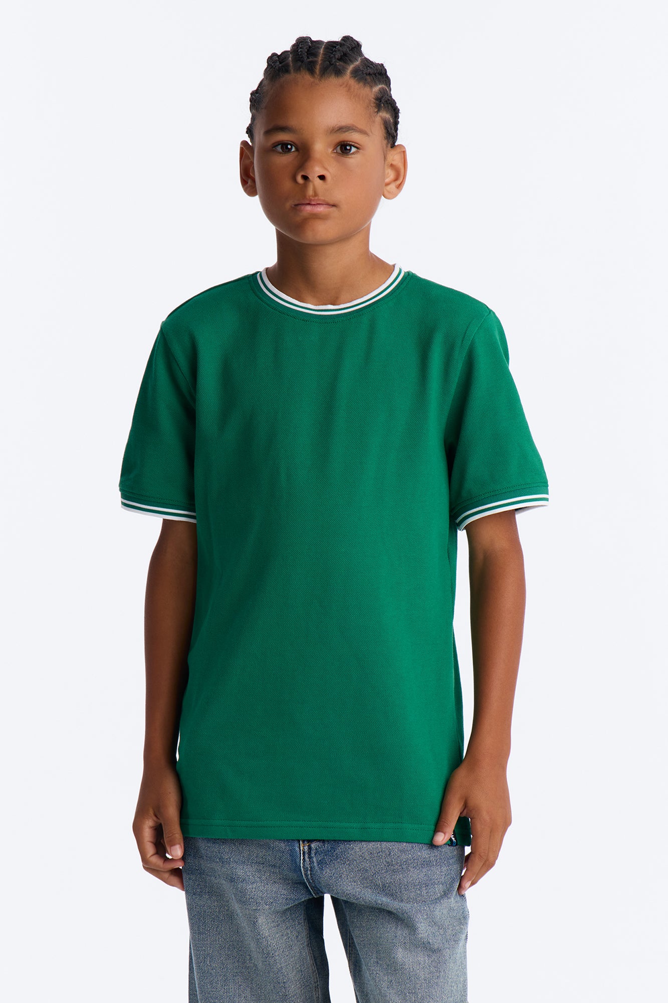 Mini I Don't Mind Pique Short Sleeve Tee - Green