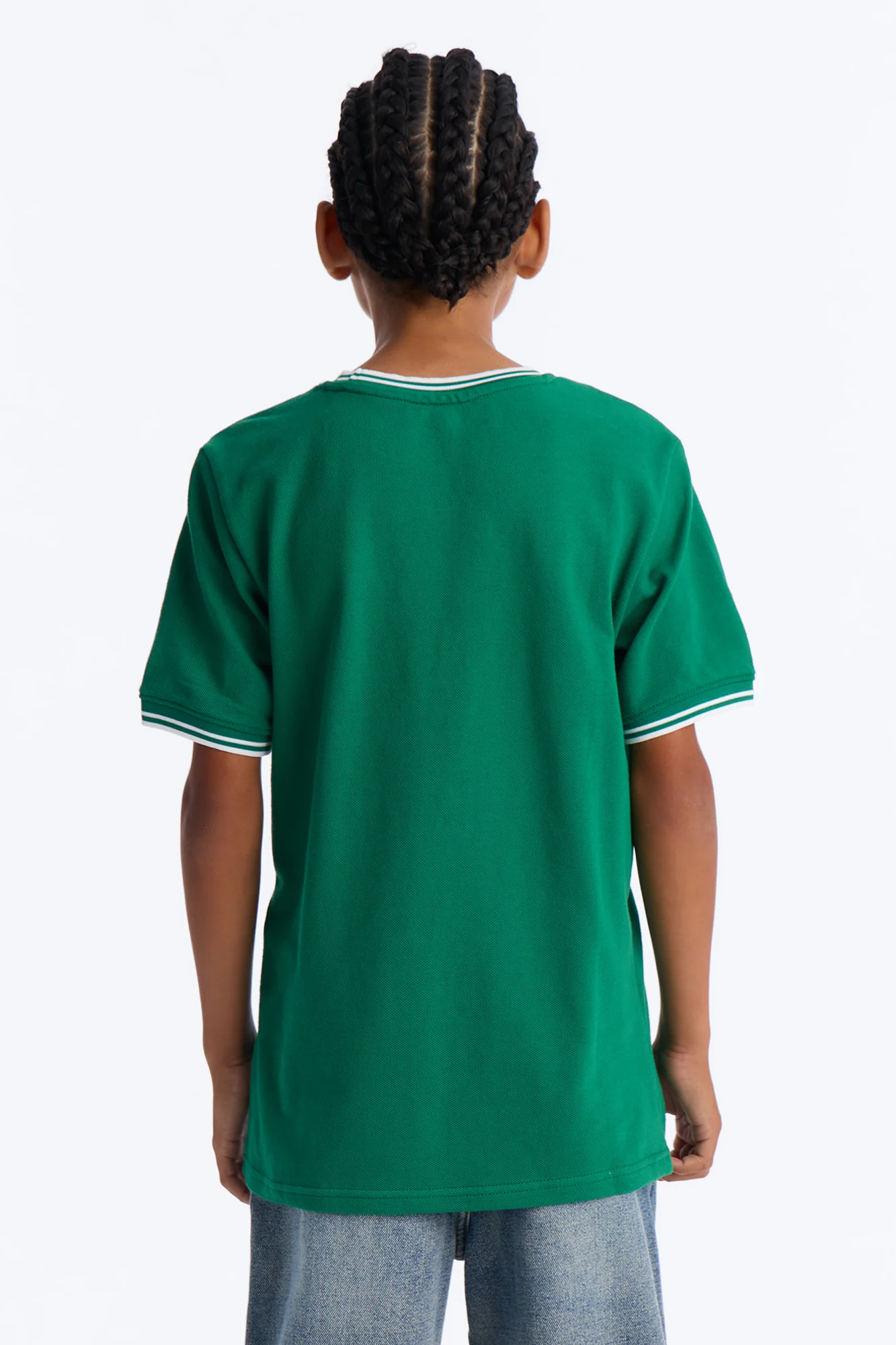 Mini I Don't Mind Pique Short Sleeve Tee - Green - Image 3