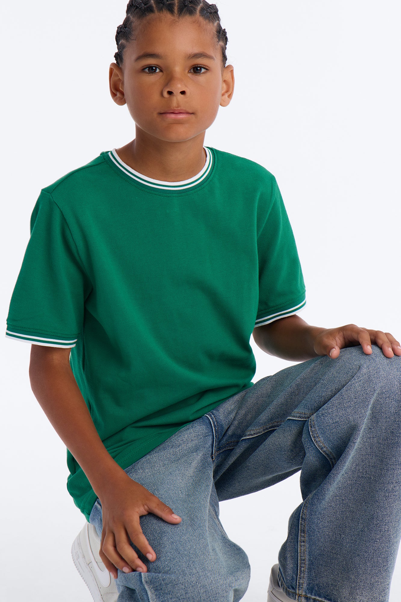 Mini I Don't Mind Pique Short Sleeve Tee - Green - Image 4