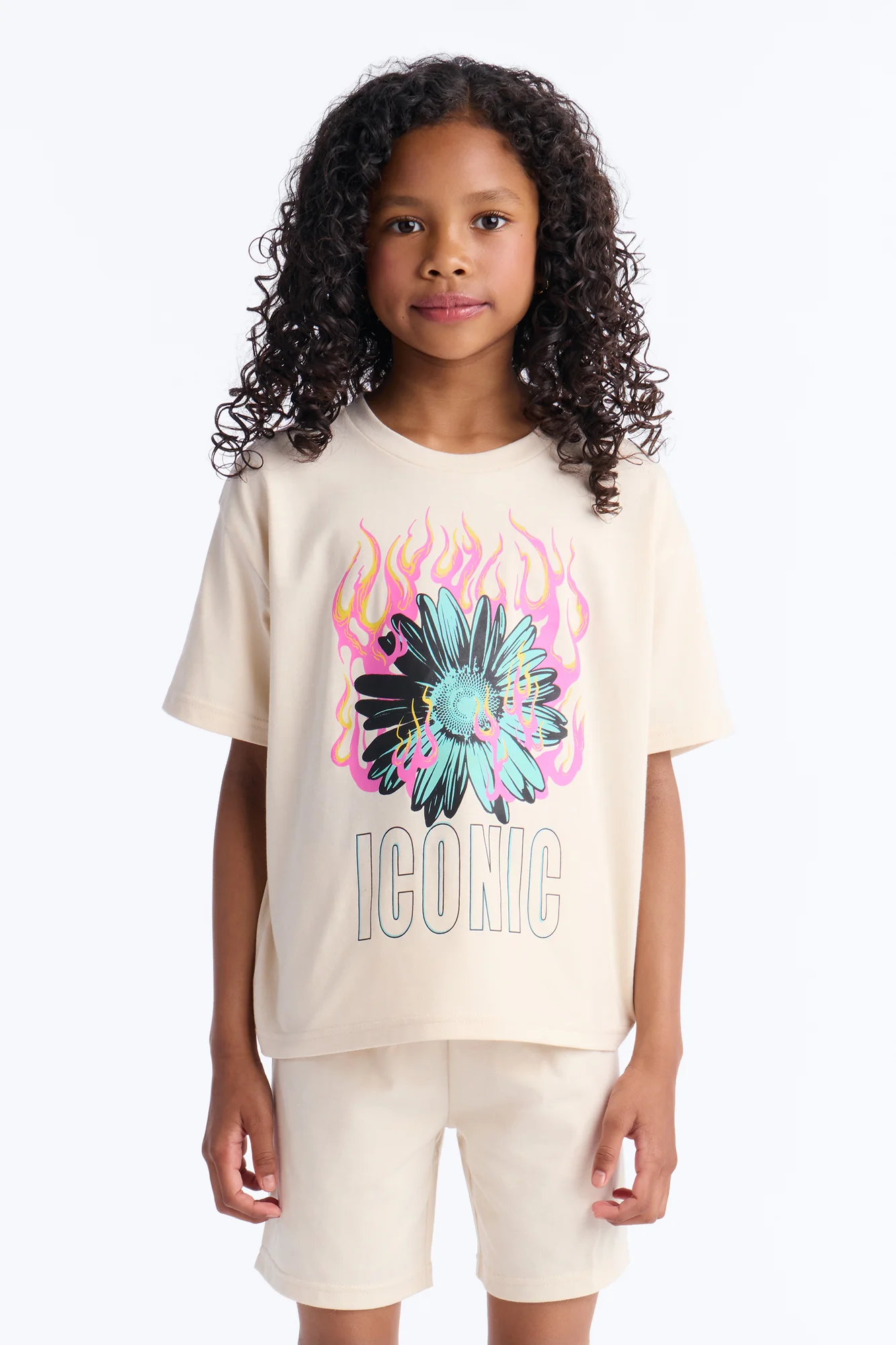 Mini Iconic Girl Short Set - Sand - Image 2