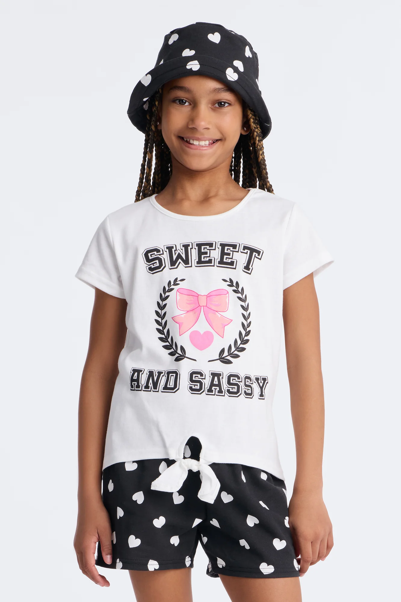 Mini I'm Sweet And Sassy Short Set - White/Black - Image 2