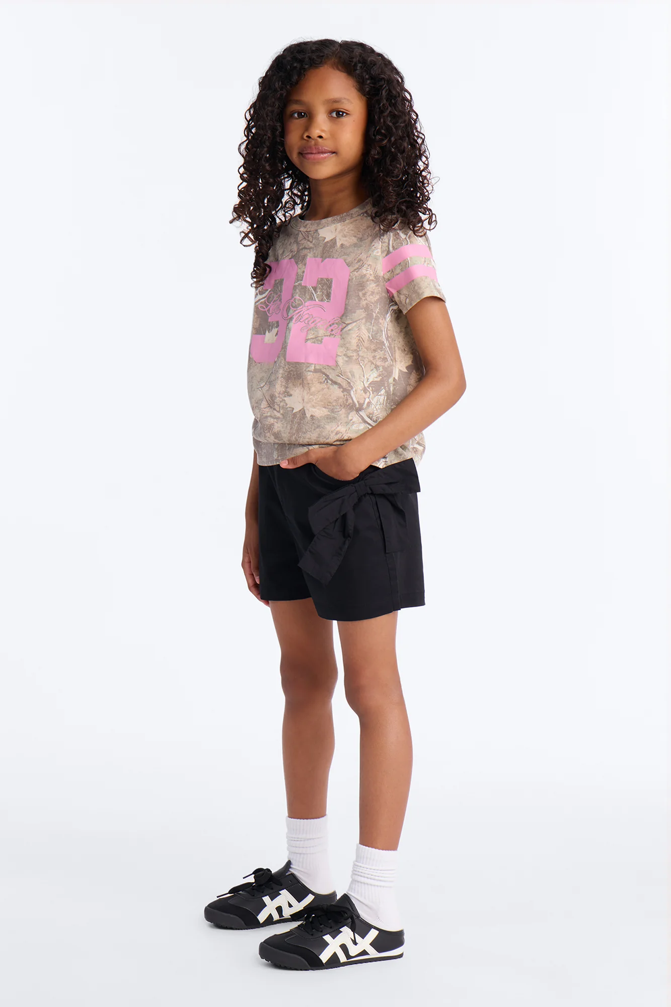 Mini Jackie Bow Poplin Short - Black - Image 2