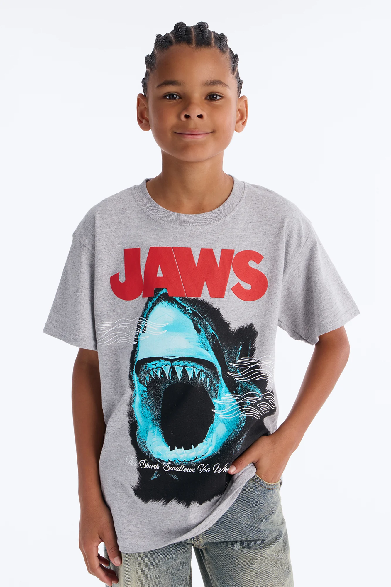 Mini Jaws Gonna Need A Bigger Boat Short Sleeve Tee - Grey