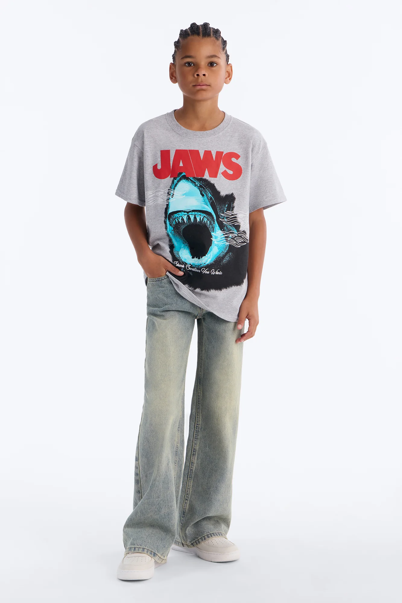 Mini Jaws Gonna Need A Bigger Boat Short Sleeve Tee - Grey - Image 2