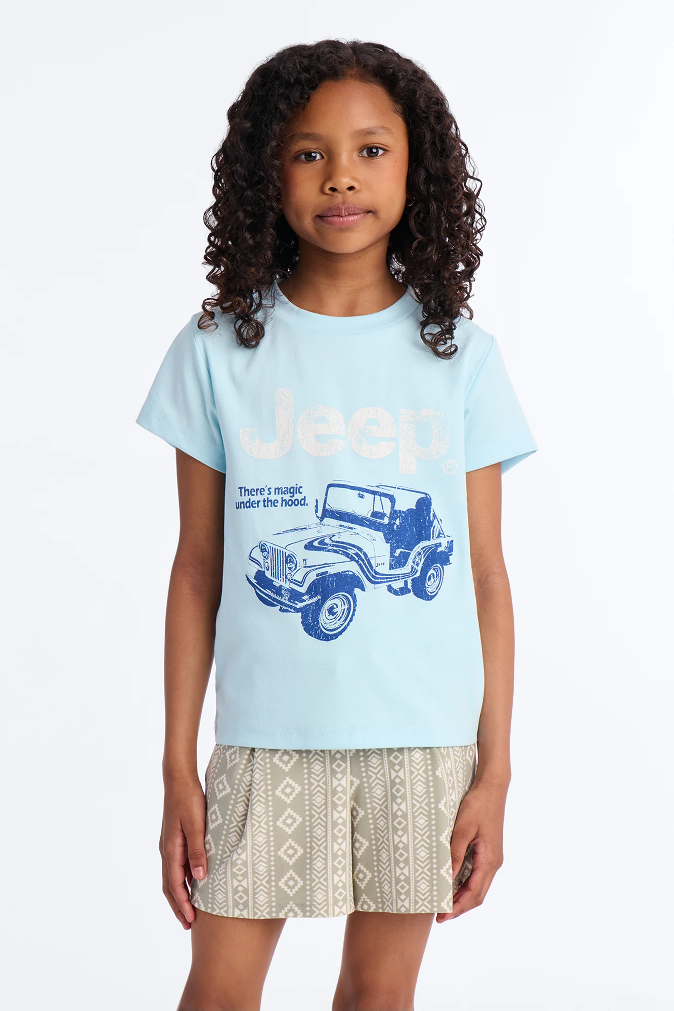 Mini Jeep Wrangler Baby Tee - Light Blue