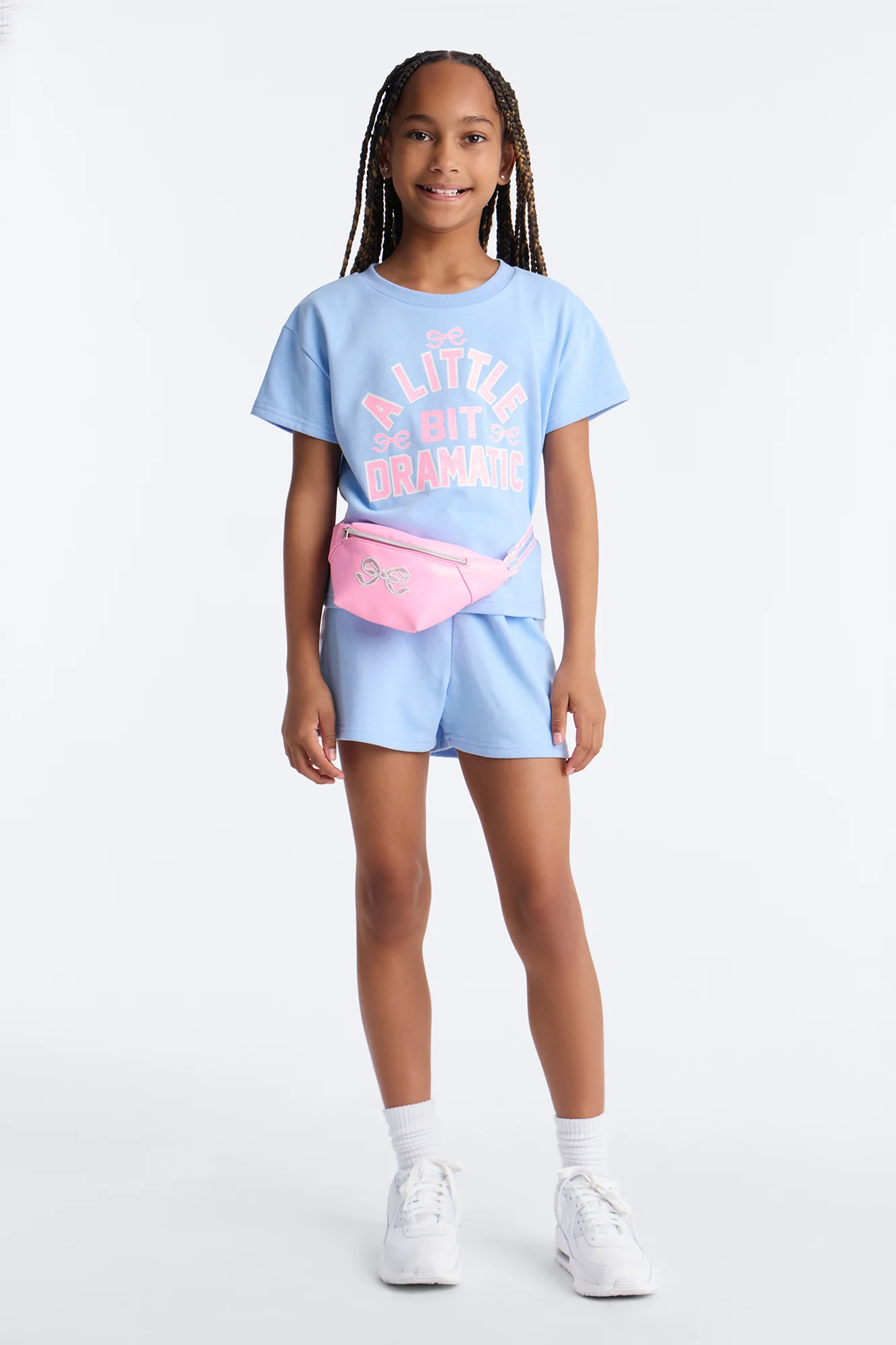 Mini Just A Little Bit Dramatic Short Set - Light Blue