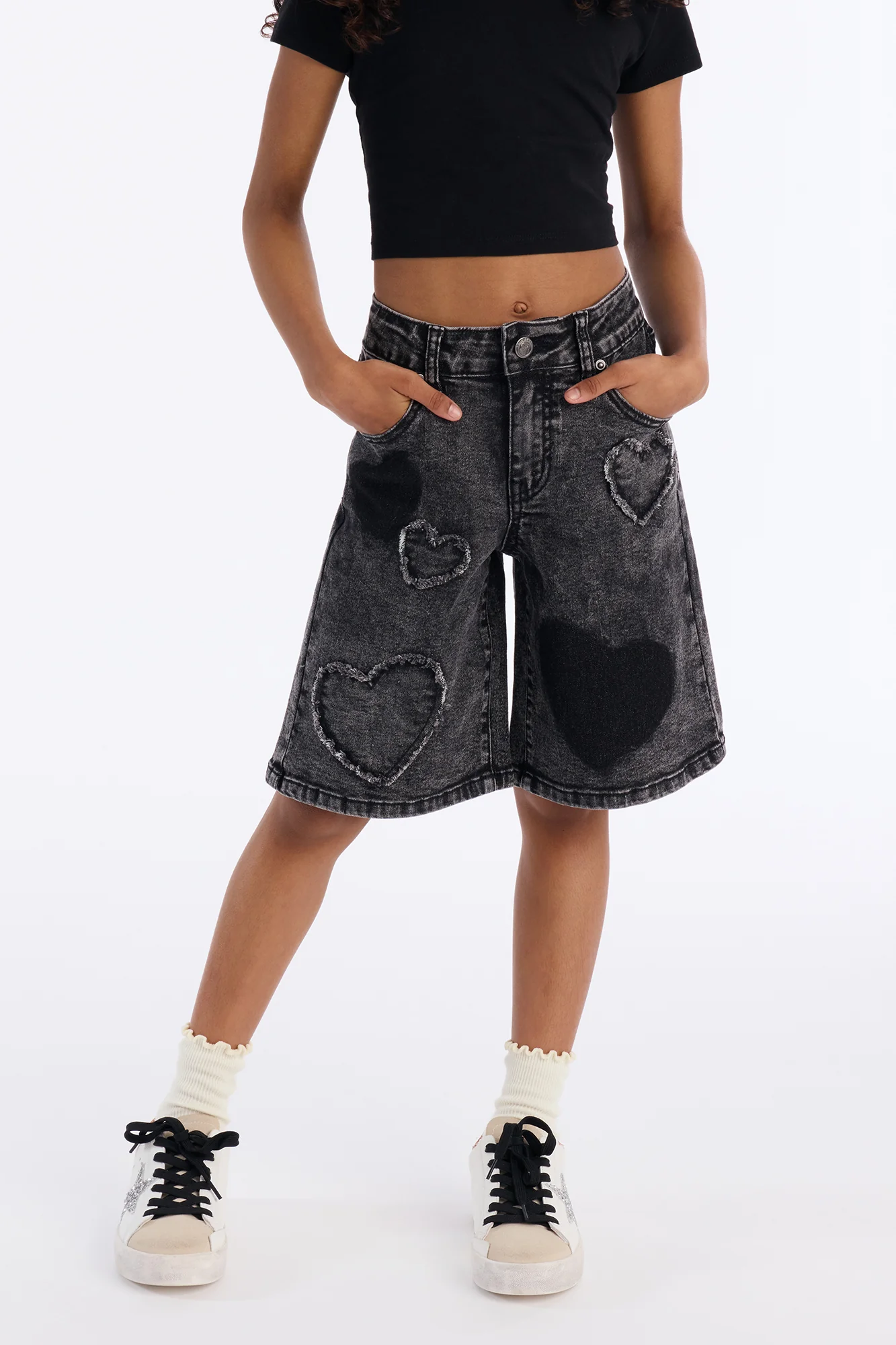 Mini Just Because Jorts - Black - Image 2