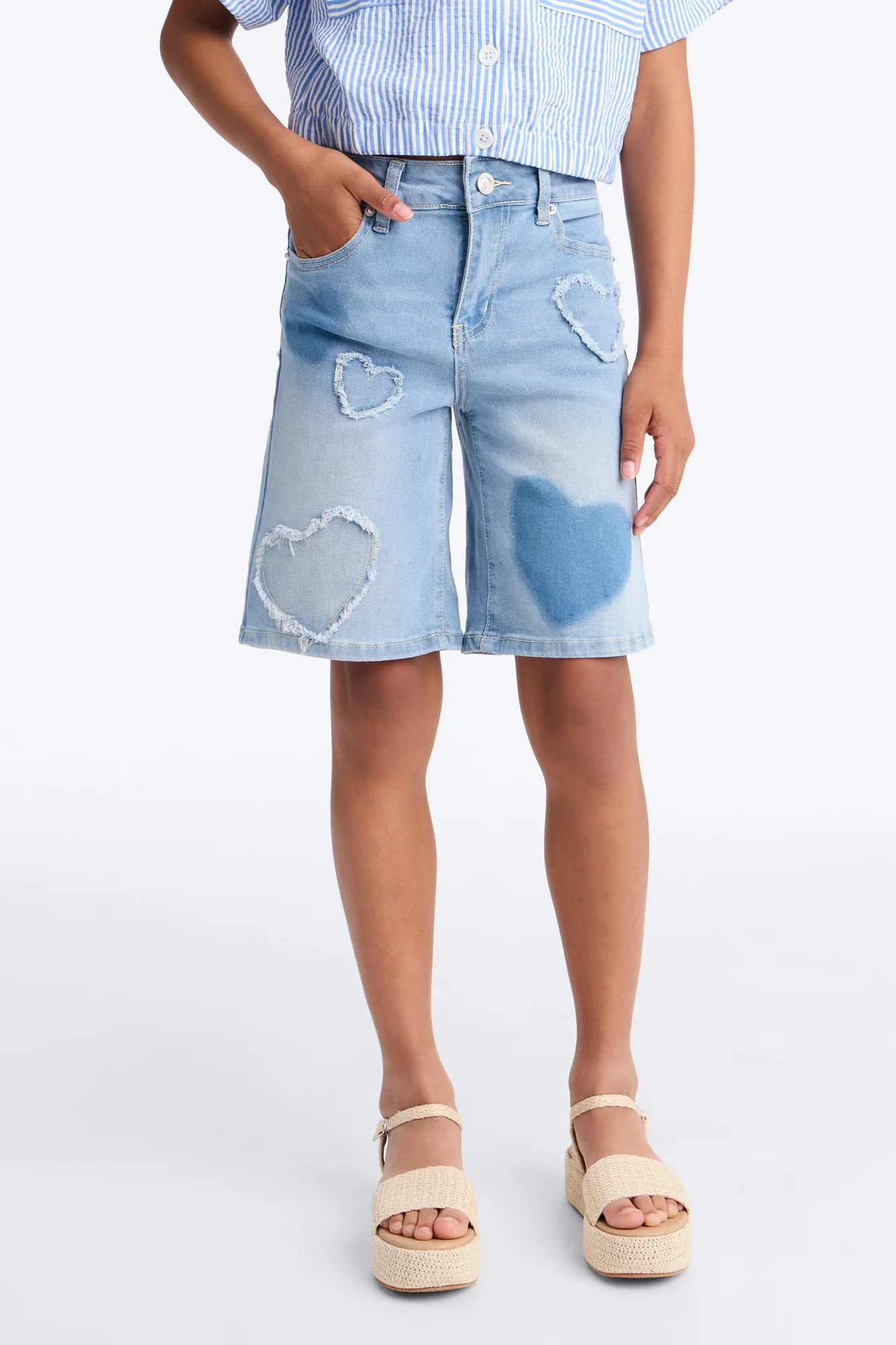 Mini Just Because Jorts - Medium Wash - Image 2