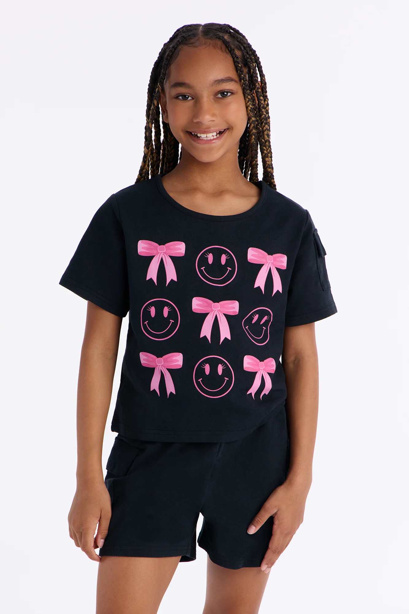 Mini Just Gotta Smile Short Set - Black