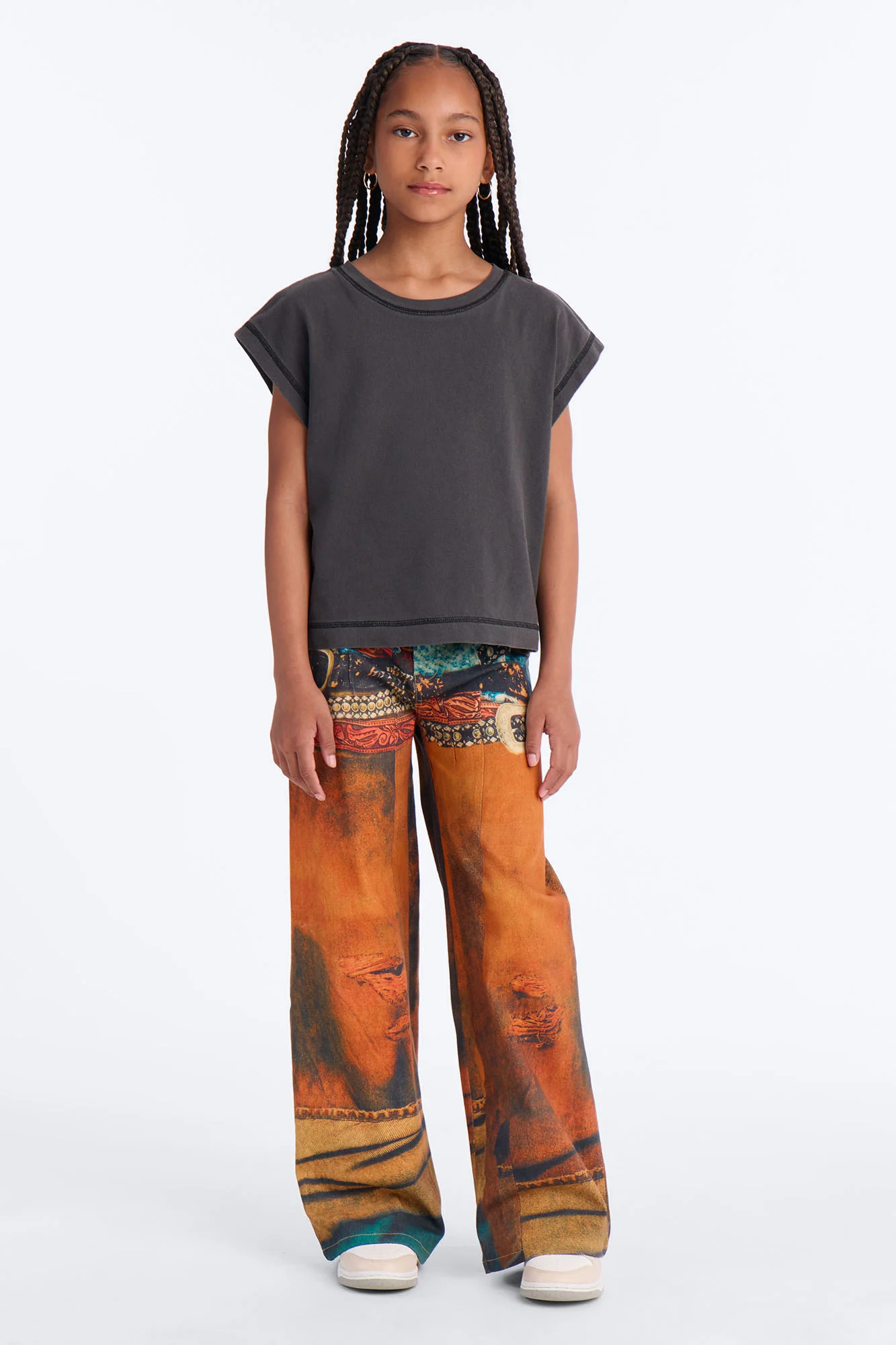 Mini Just Kidding Graphic Jeans - Orange/combo - Image 2